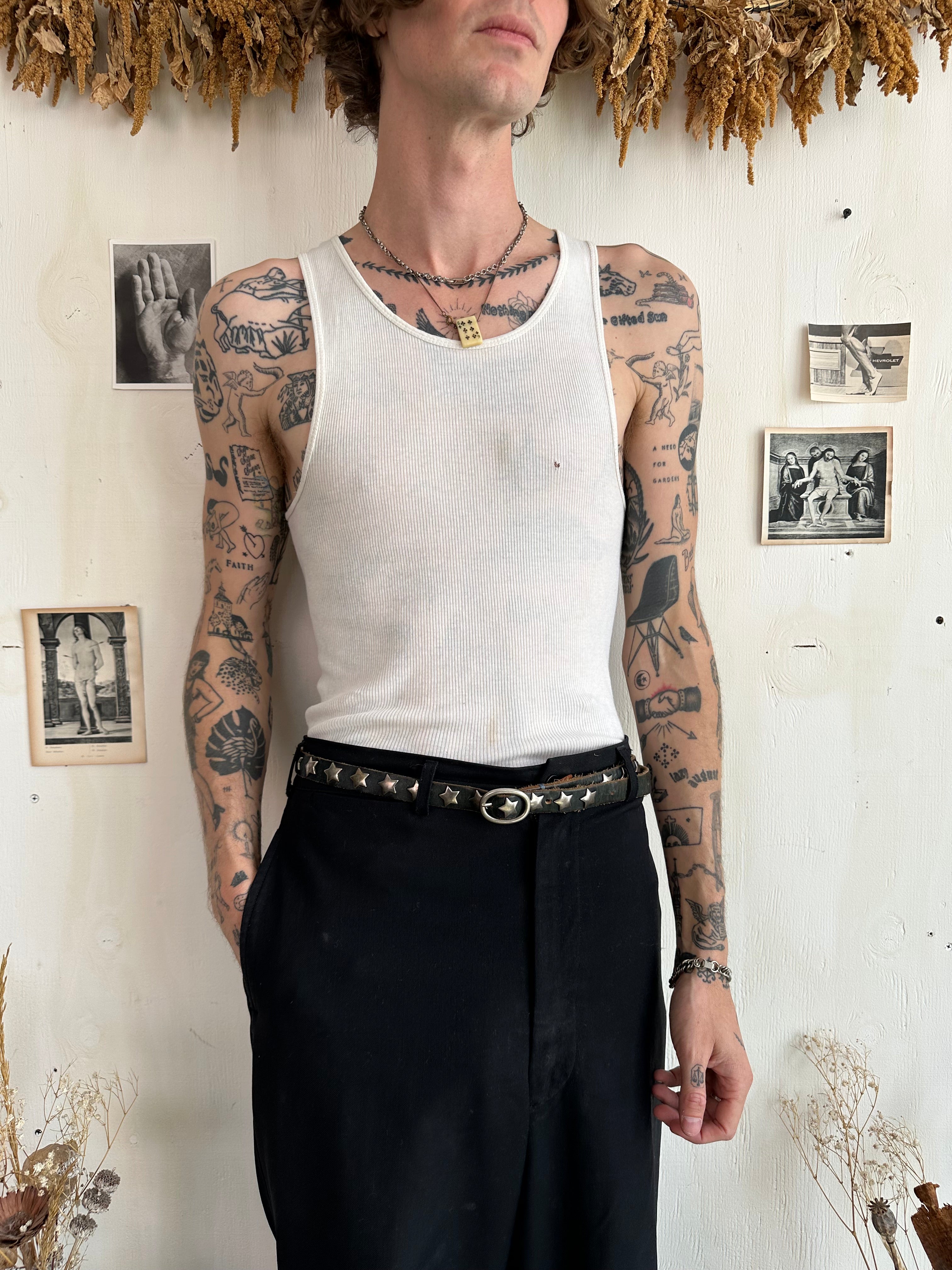 1980s Ribbed Tank Top (M)