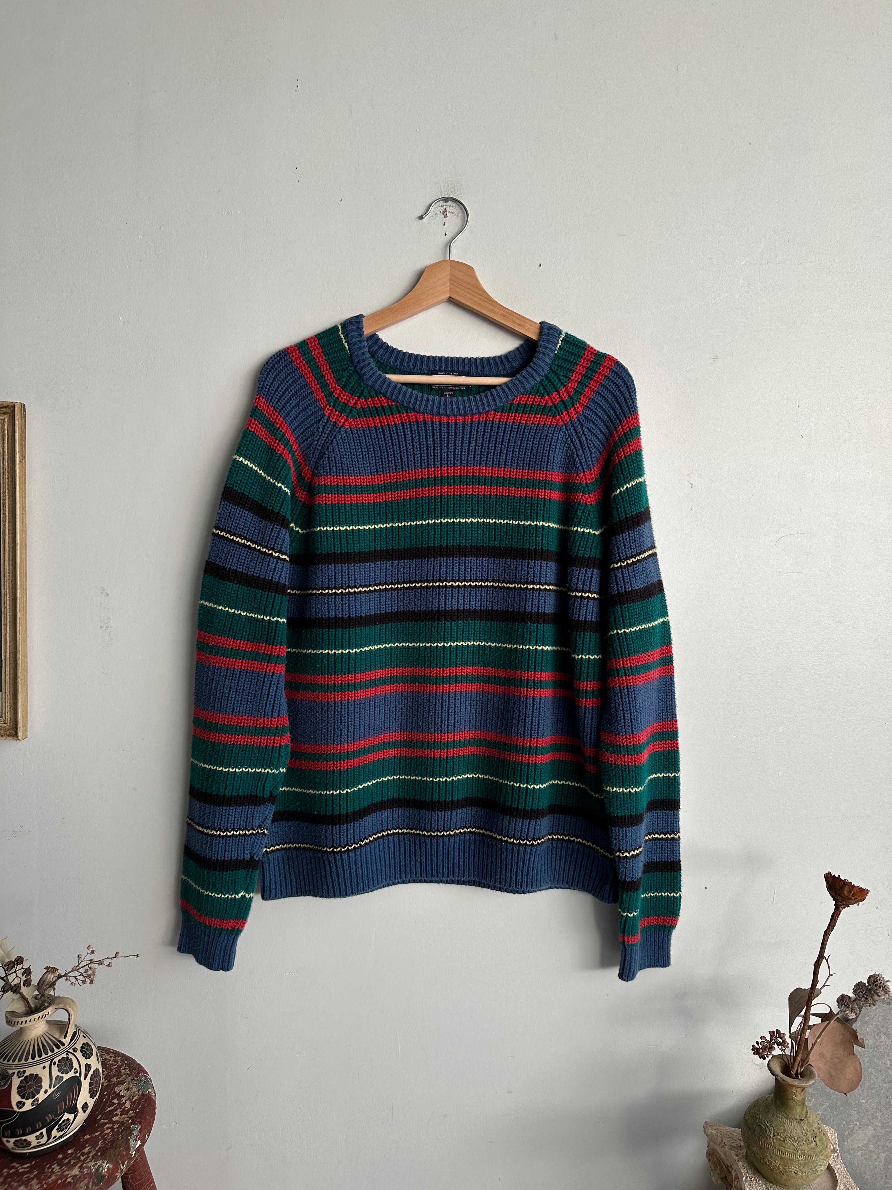 1980s Striped Knit Sweater (M)