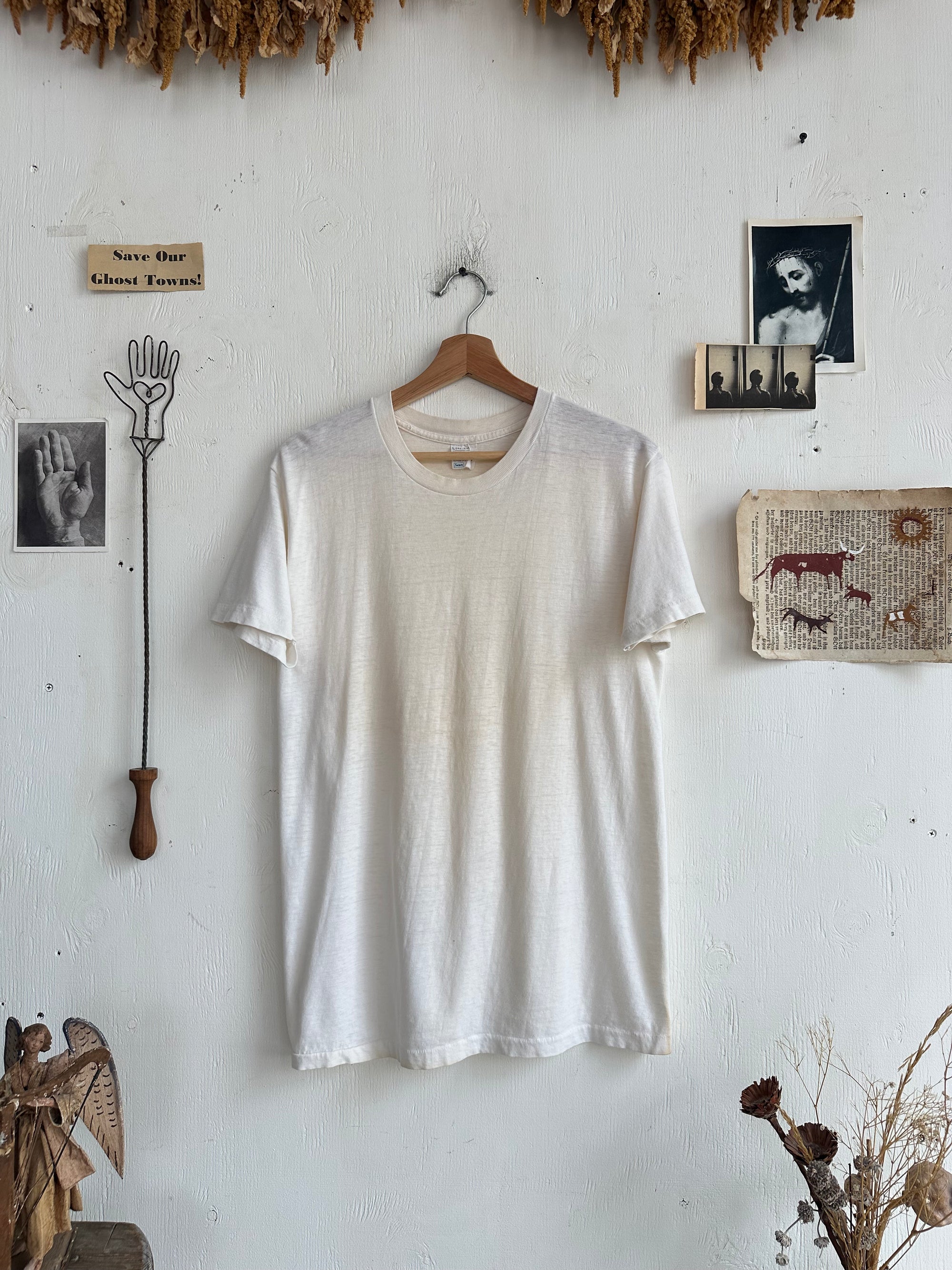 1970s Well Worn White Blank