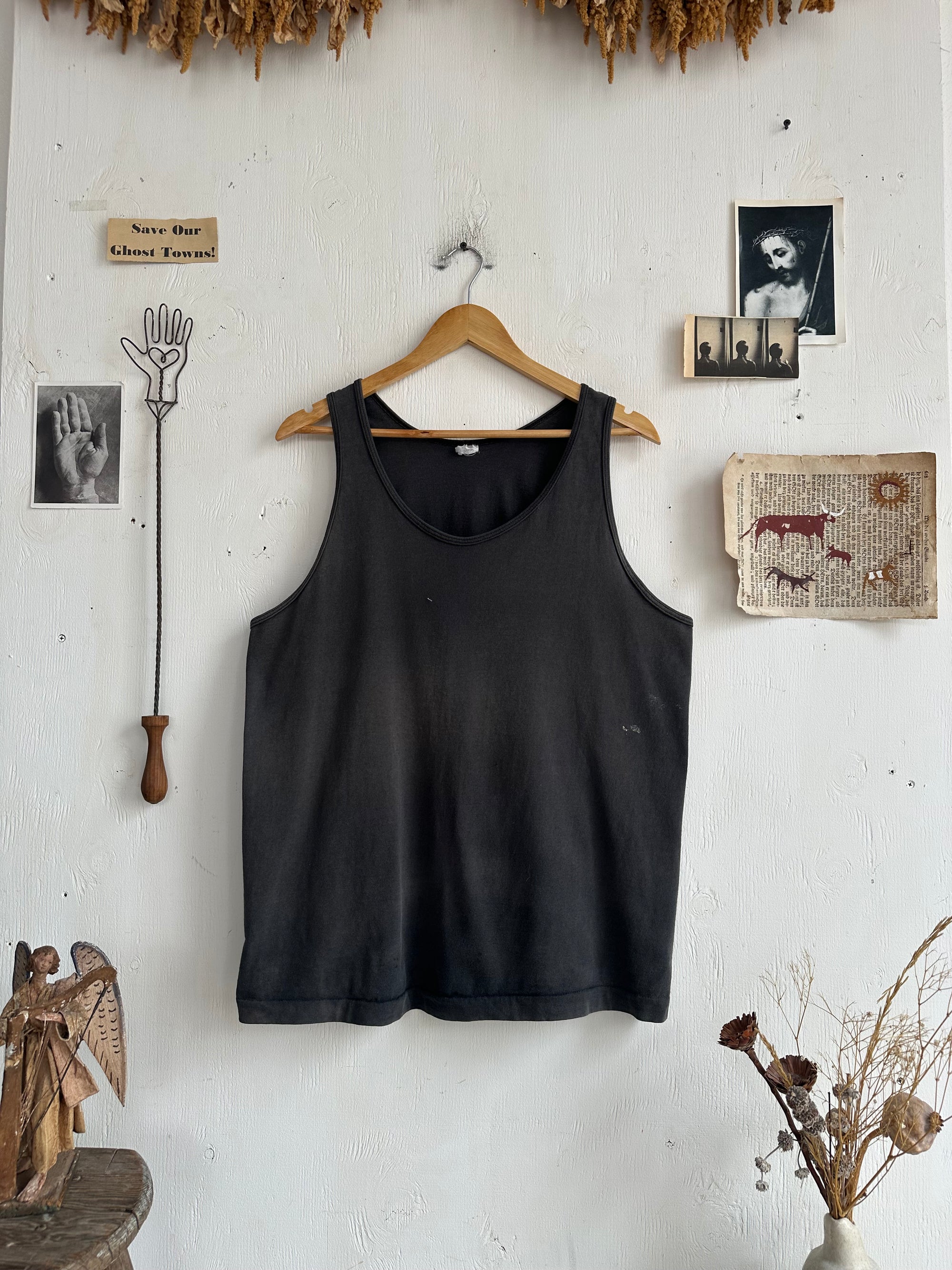 1990s Sunfaded Black Tank Top