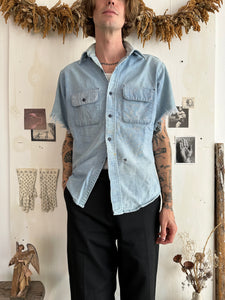 1970s Thrashed Sun Faded Work Shirt (M/L)