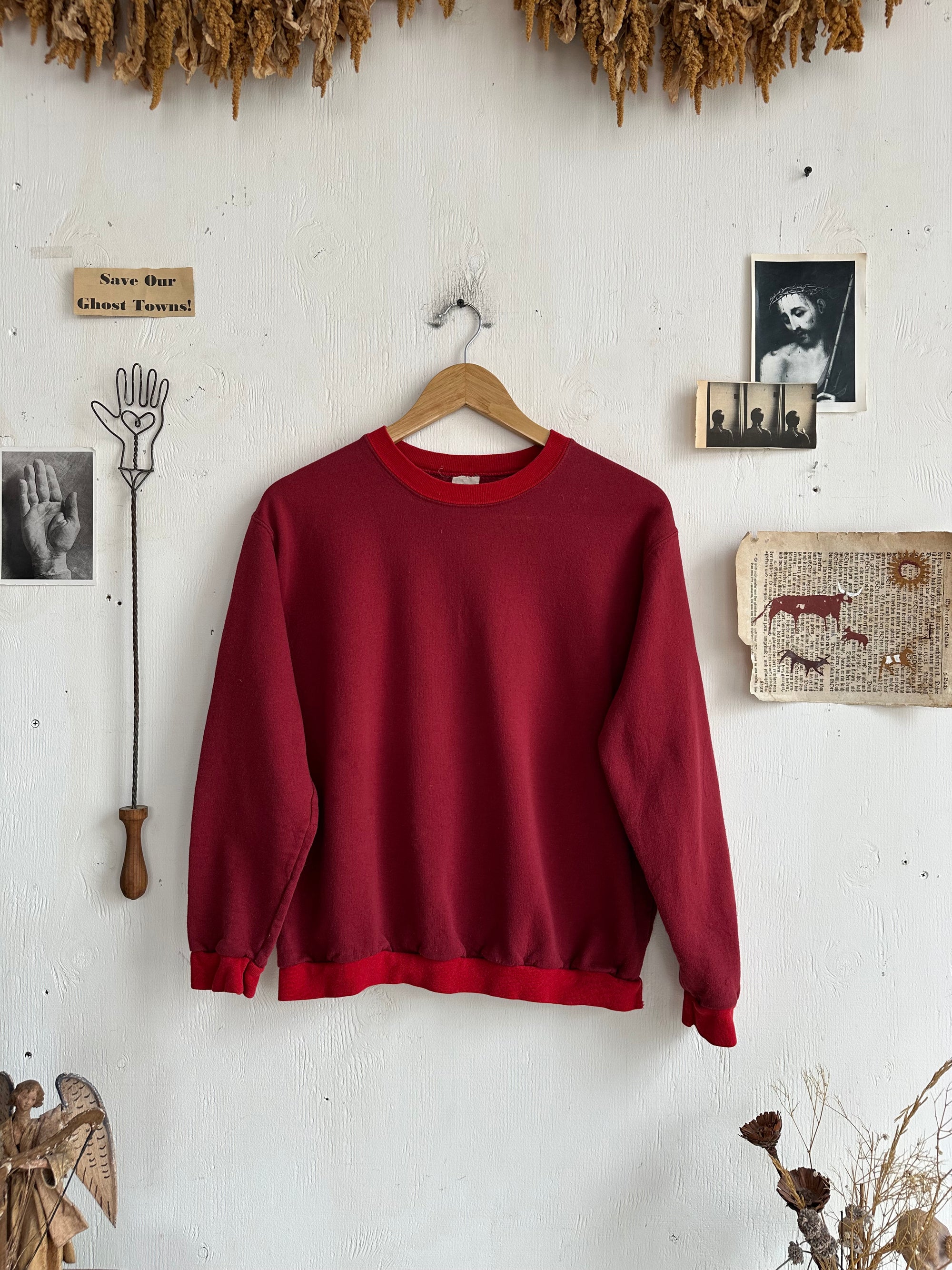 1980s Two-Toned Red Sweatshirt