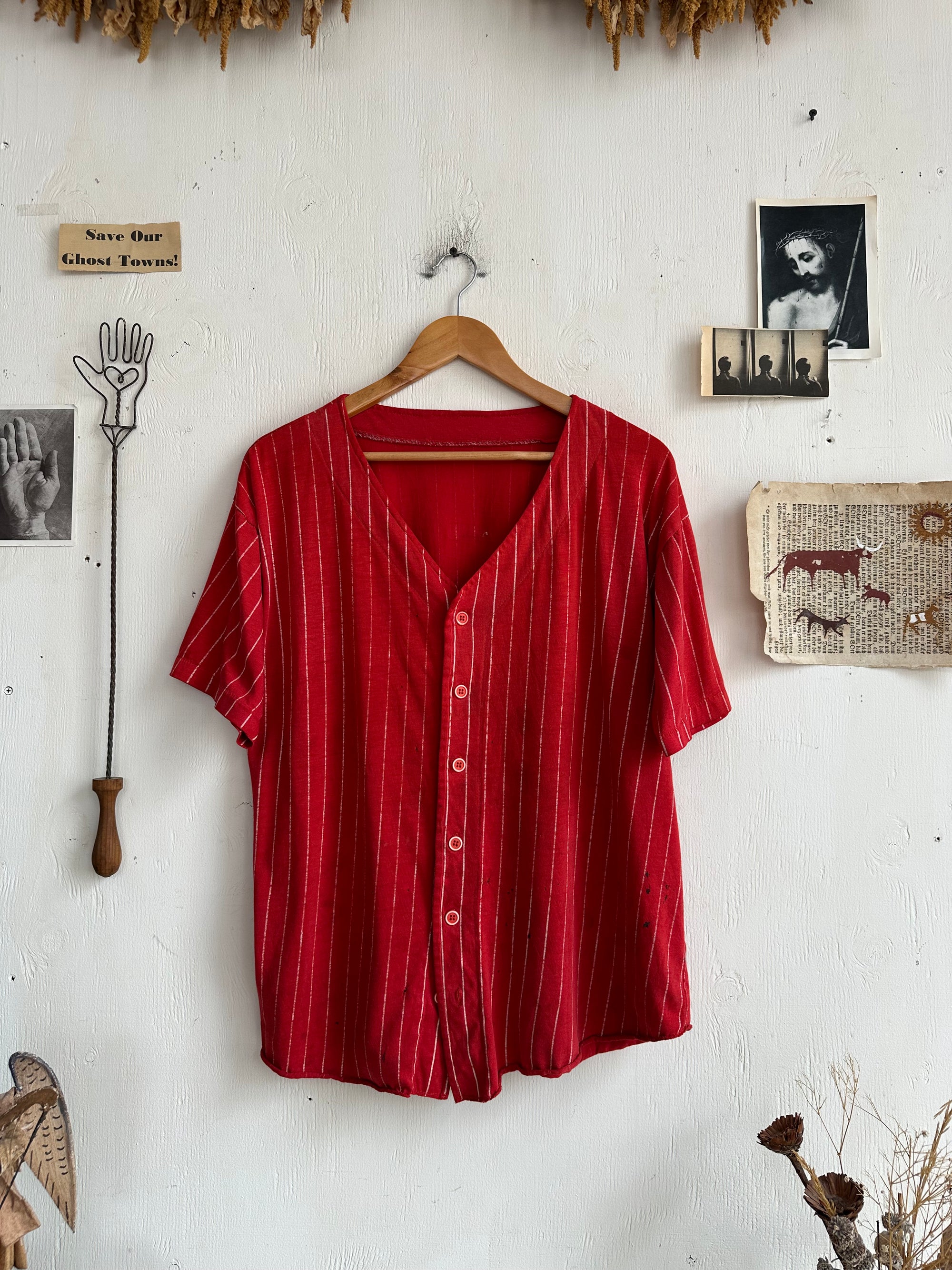 1980s Paper Thin Red Baseball Jersey