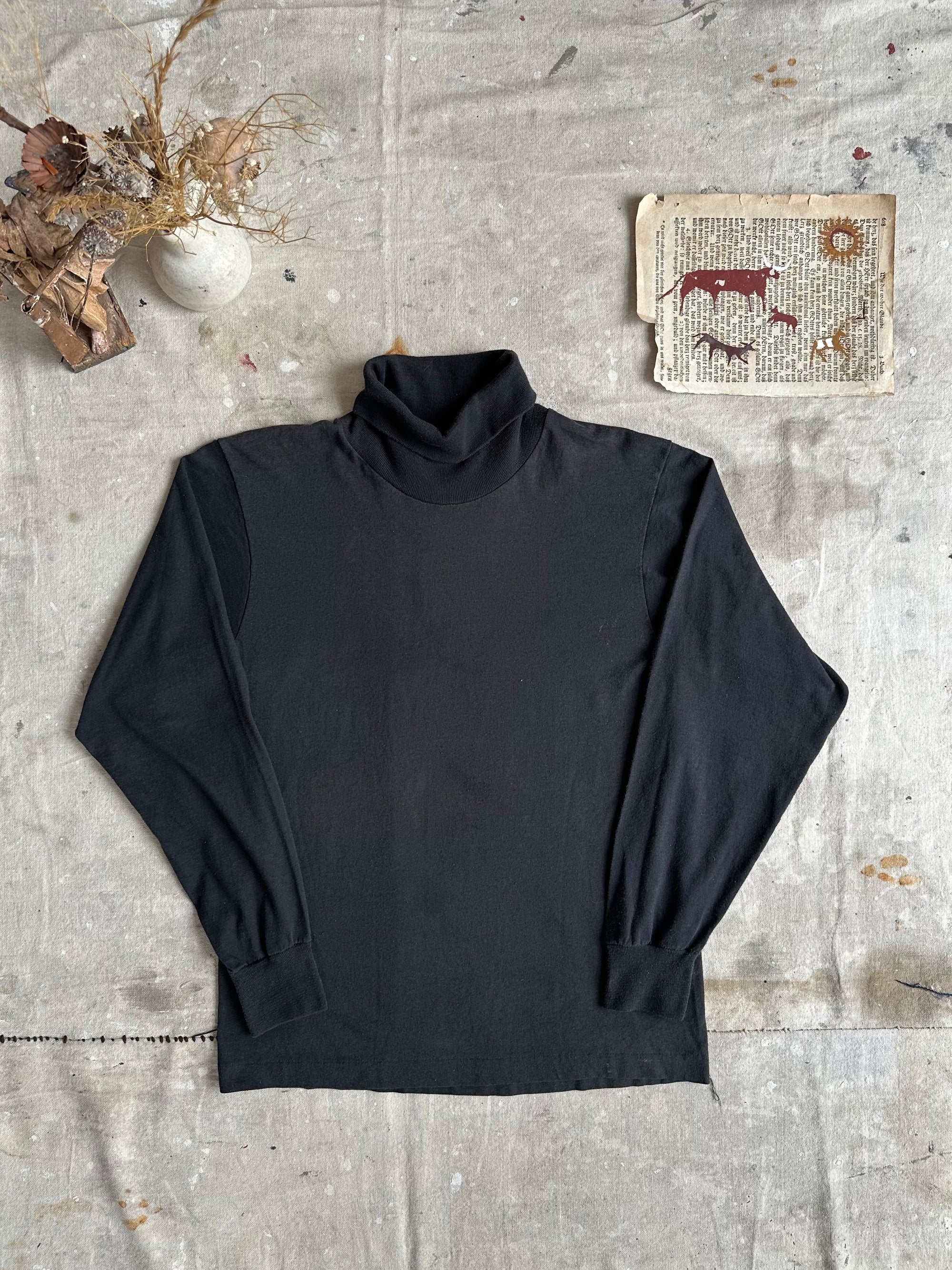 1980s Faded Black Turtleneck