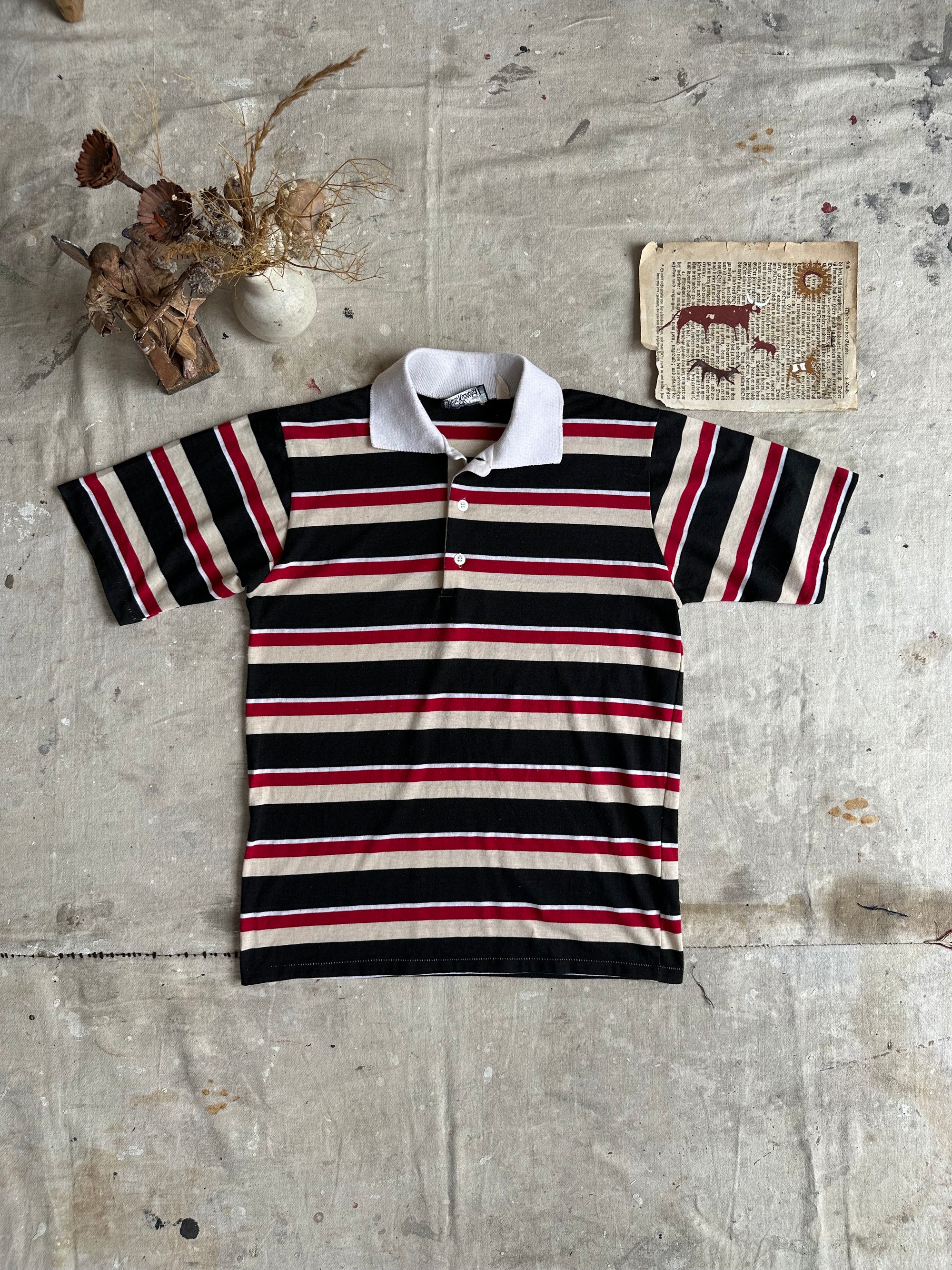 1980s Striped Polo Shirt