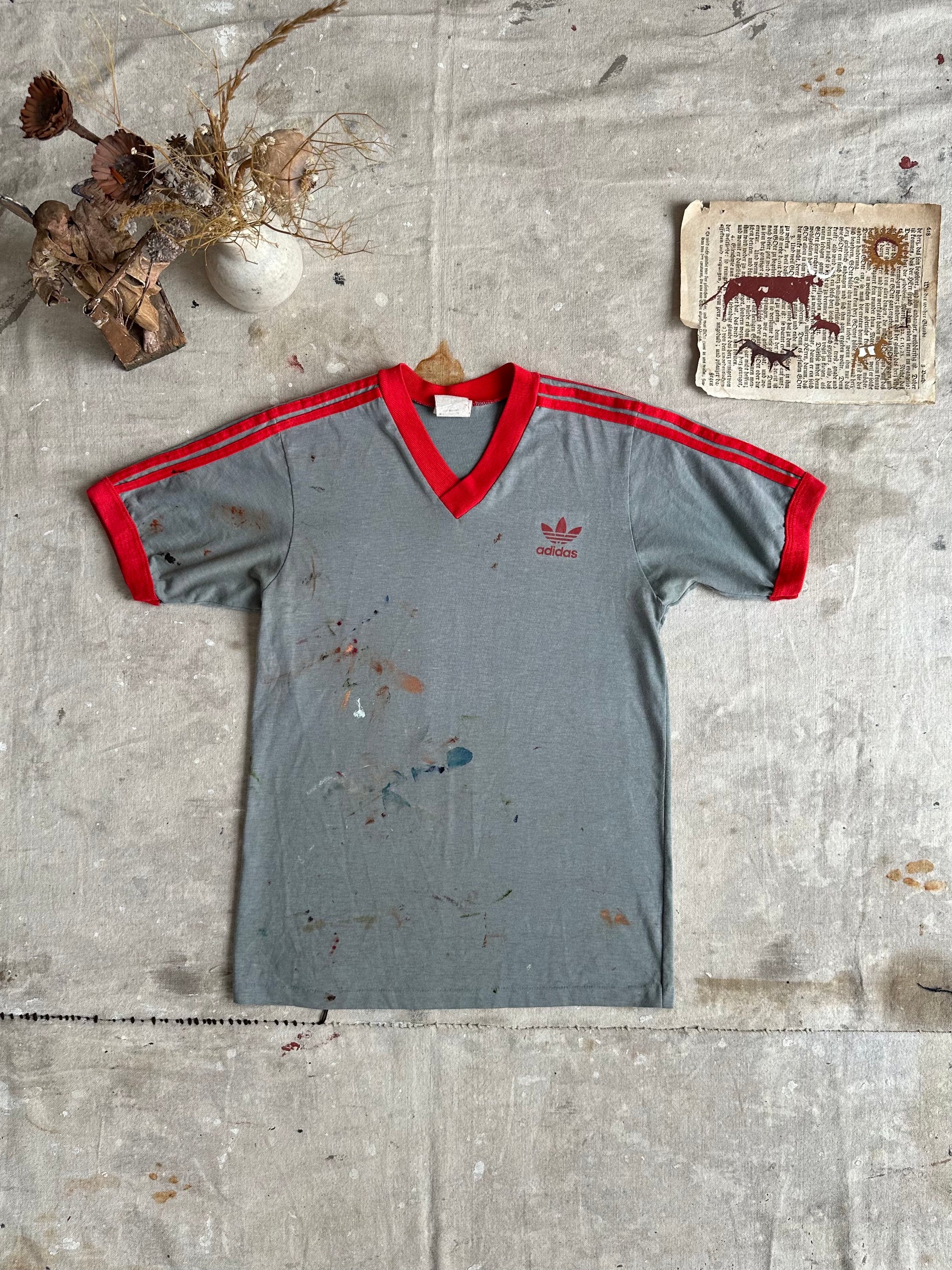 1980s Paint Splatted Adidas Athletic Tee