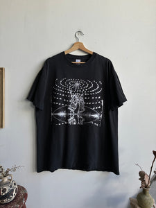 1990s Screen-Printed Black Tee (Boxy XXL)