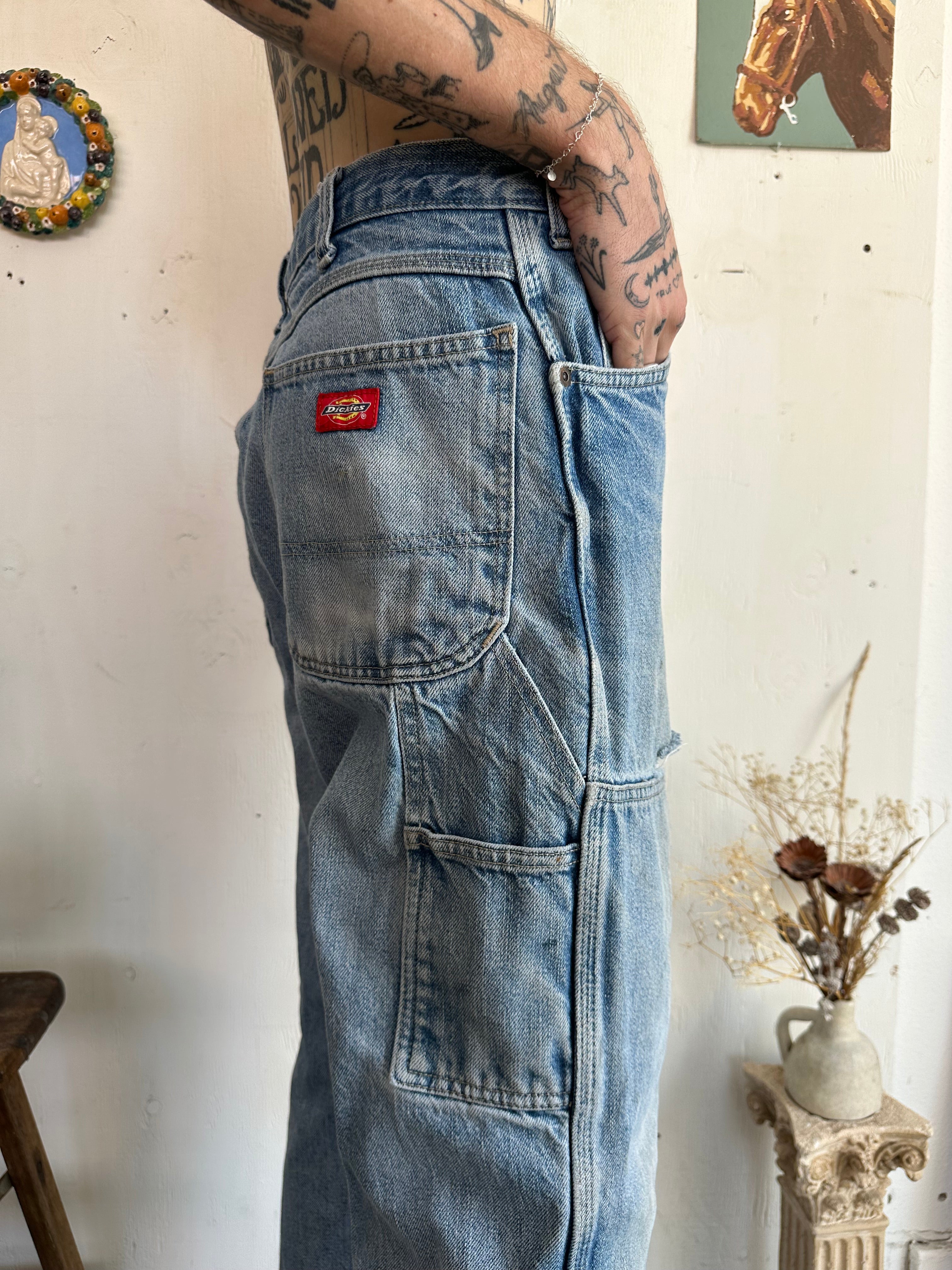 1990s Well Worn Dickies Double Knee Denim (34/29)