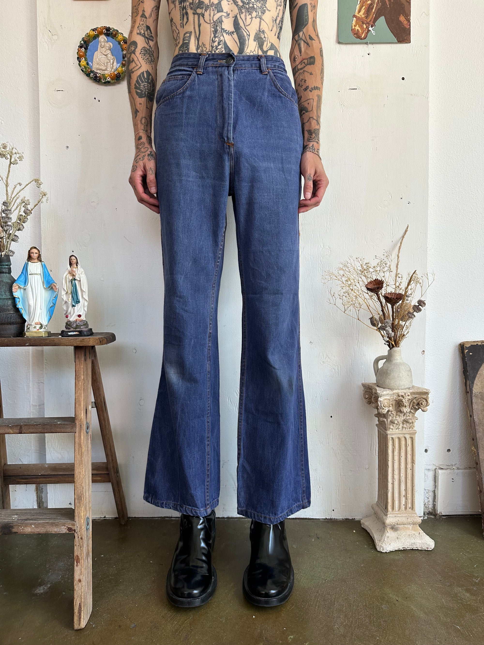 1970s Sears Flared High Waisted Denim (26/31)