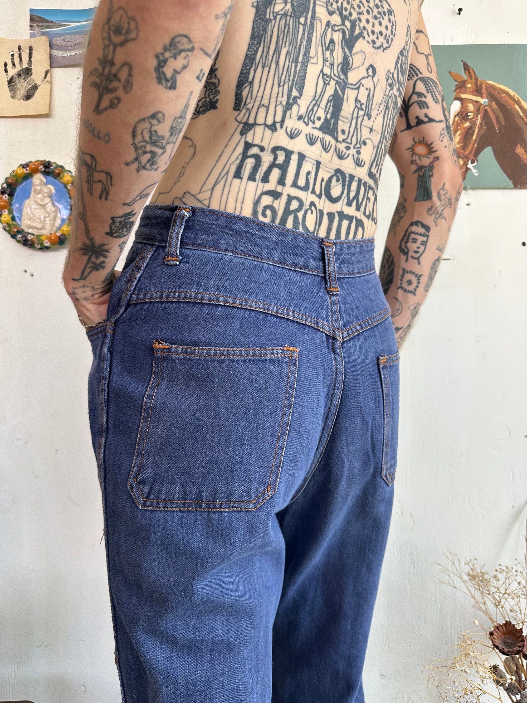 1970s Sears Flared High Waisted Denim (26/31)