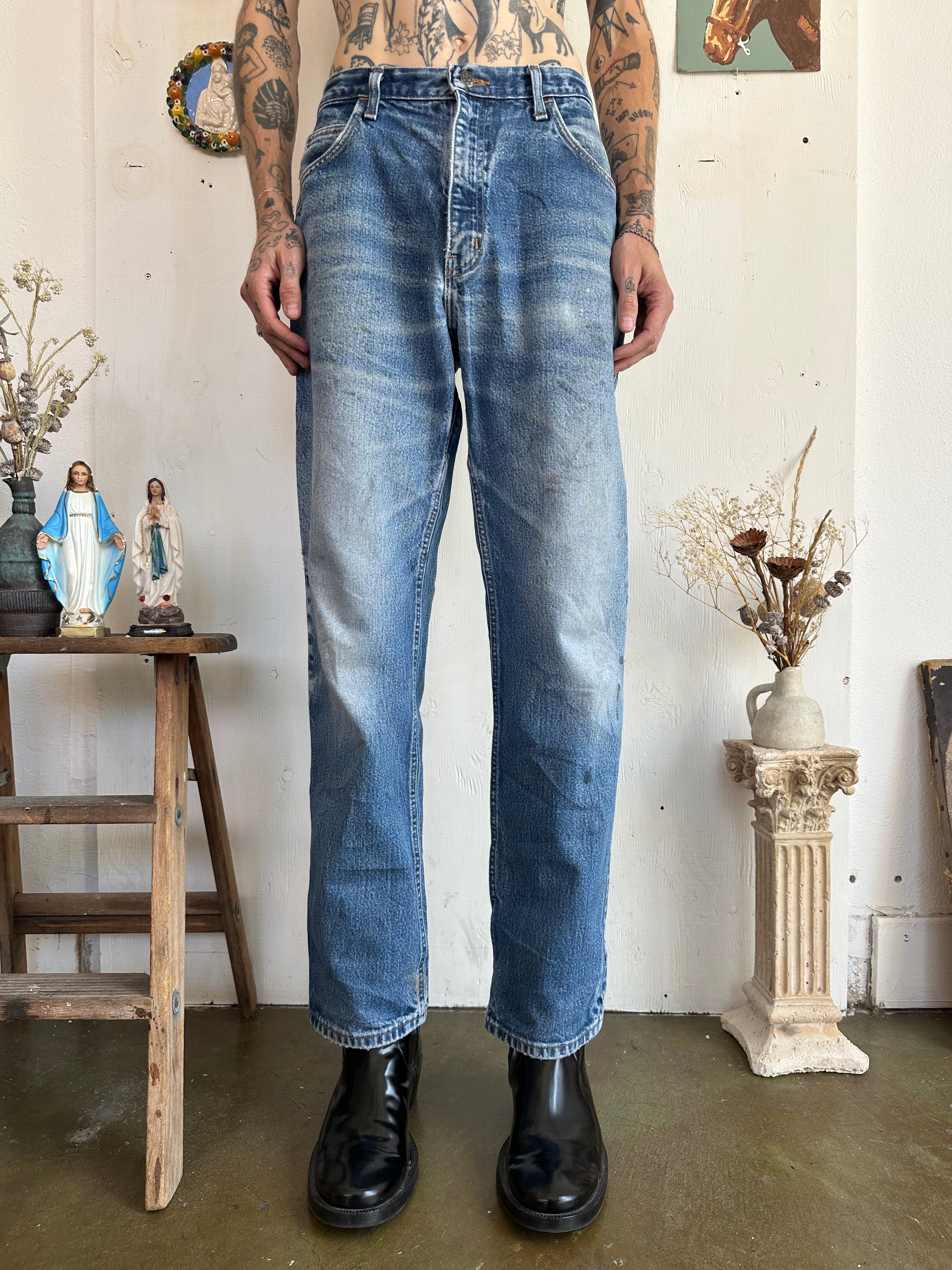 1990s Perfectly Worn Made in the USA Straight Leg Denim (33/31)