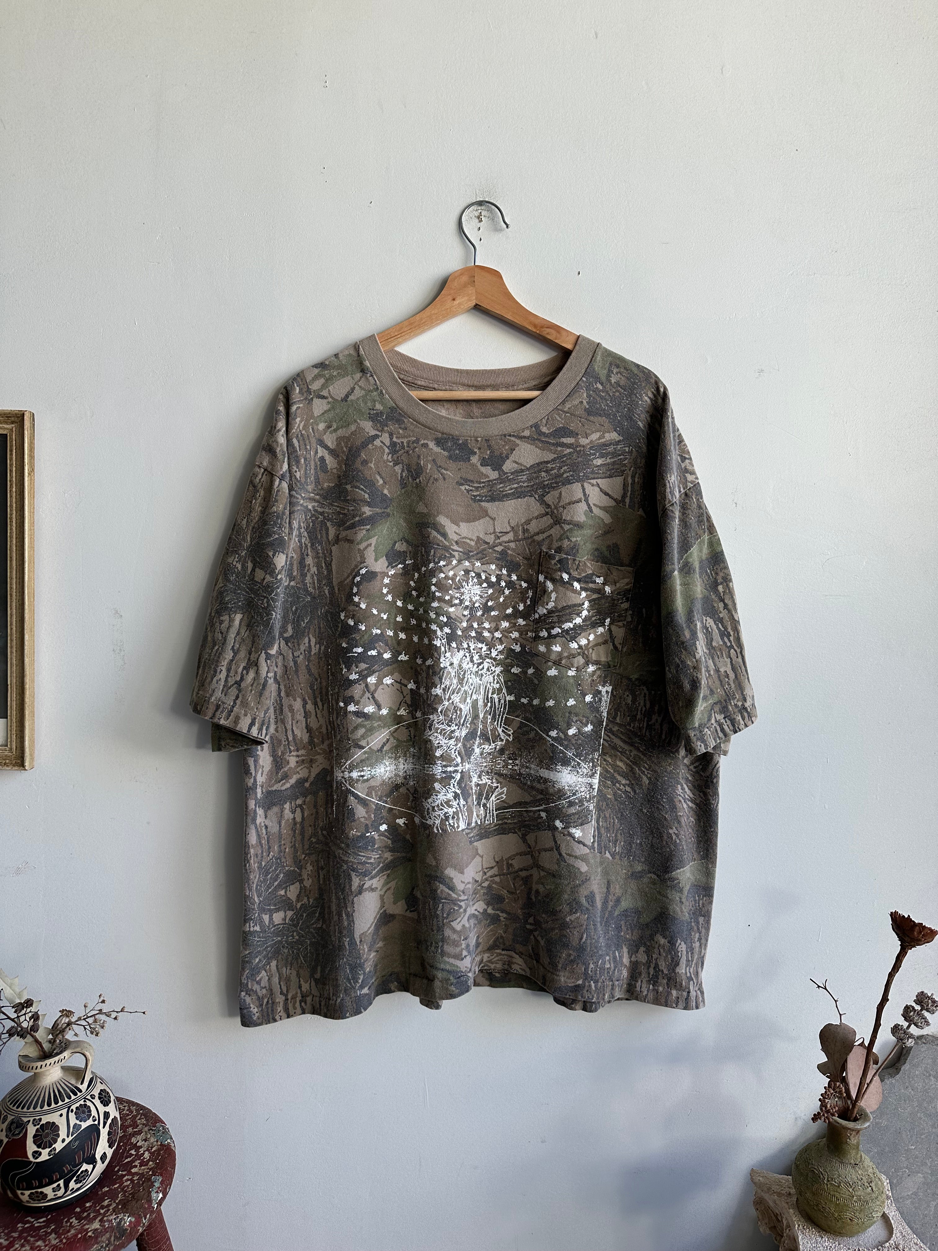 1990s Screen-Printed Faded Camo Pocket Tee (Boxy XL)