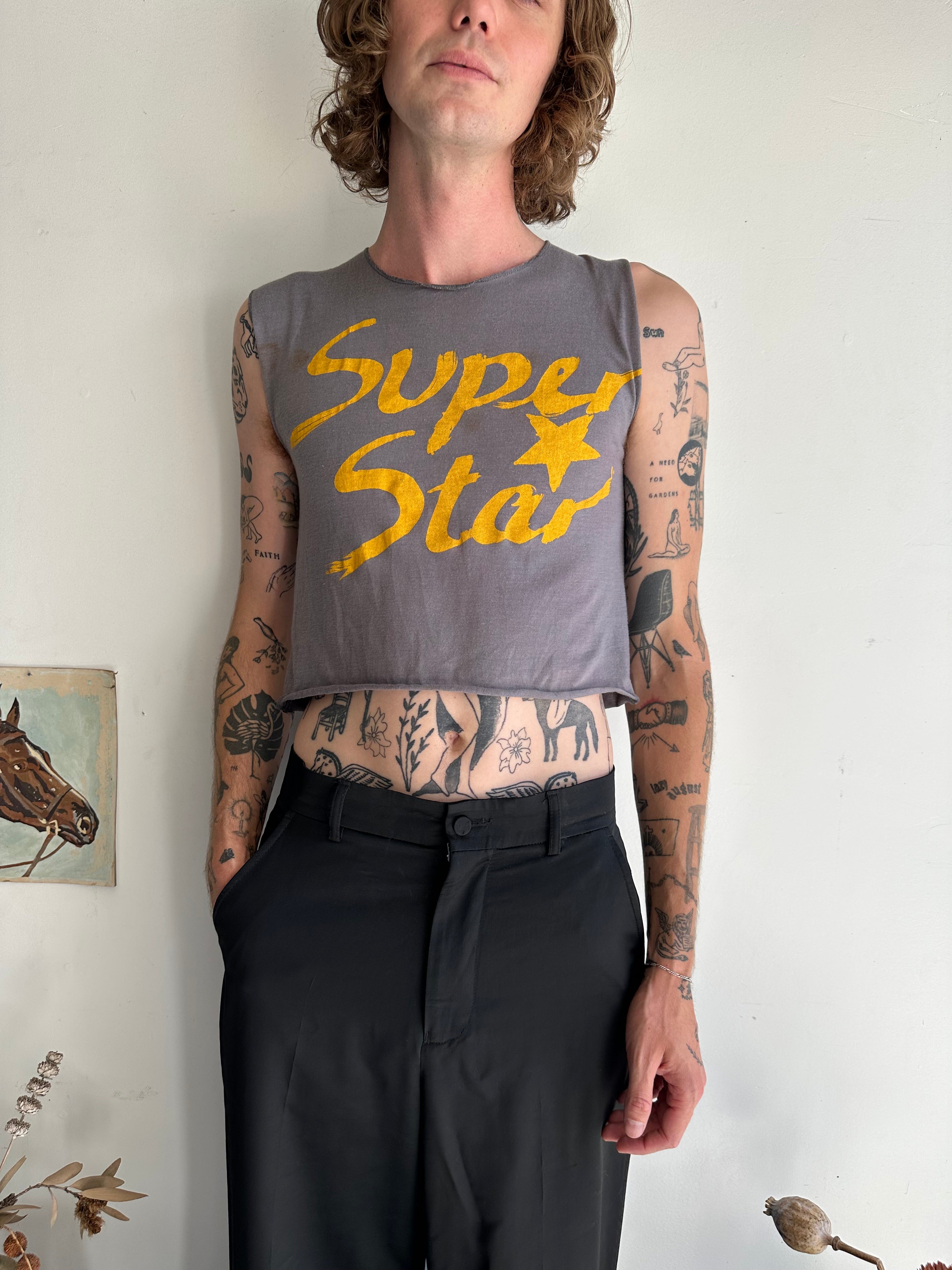 1990s Super Star Muscle Tee (Cropped S)