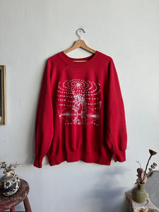 1980s Screen-Printed Red Sweatshirt (Boxy XL)