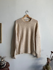 1960s Cream Knit Wool Sweater (M/L)