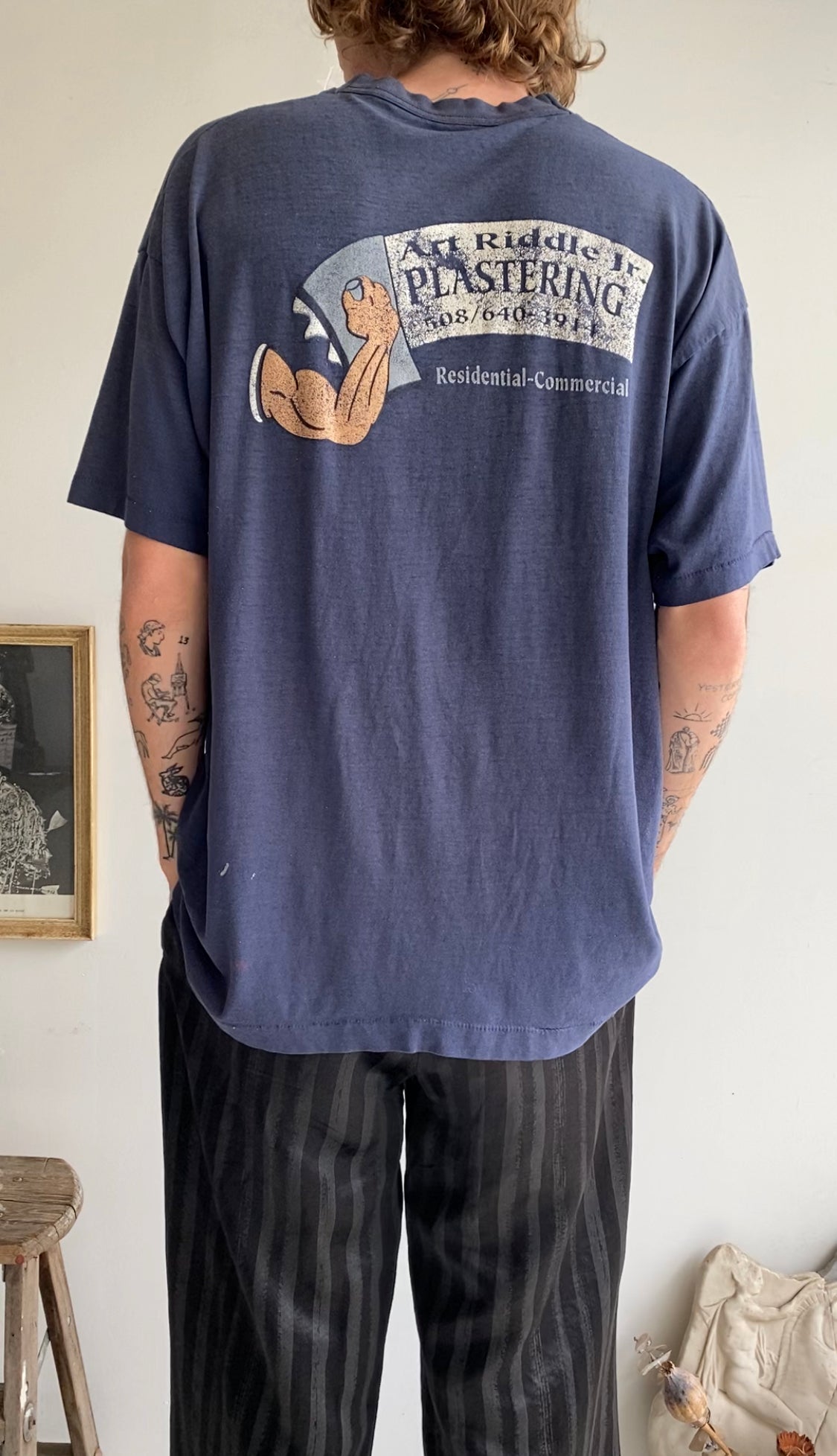 1980s Well-Worn Plastering T-Shirt (XXL)