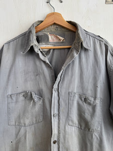 1950s Thrashed Stone Colored Work Shirt (Boxy XL)