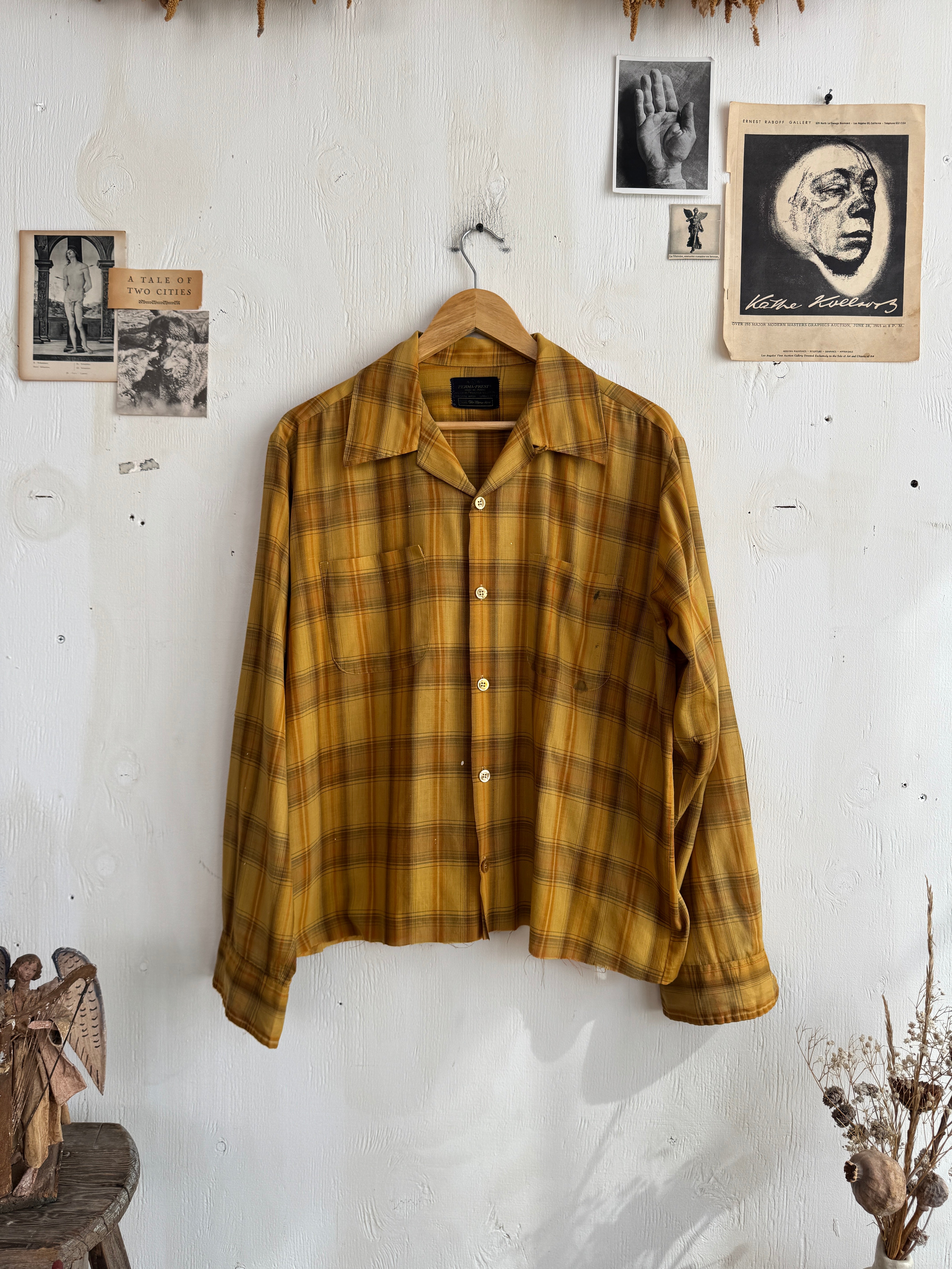 1970s Well-Worn Plaid Shirt (Boxy L/XL)