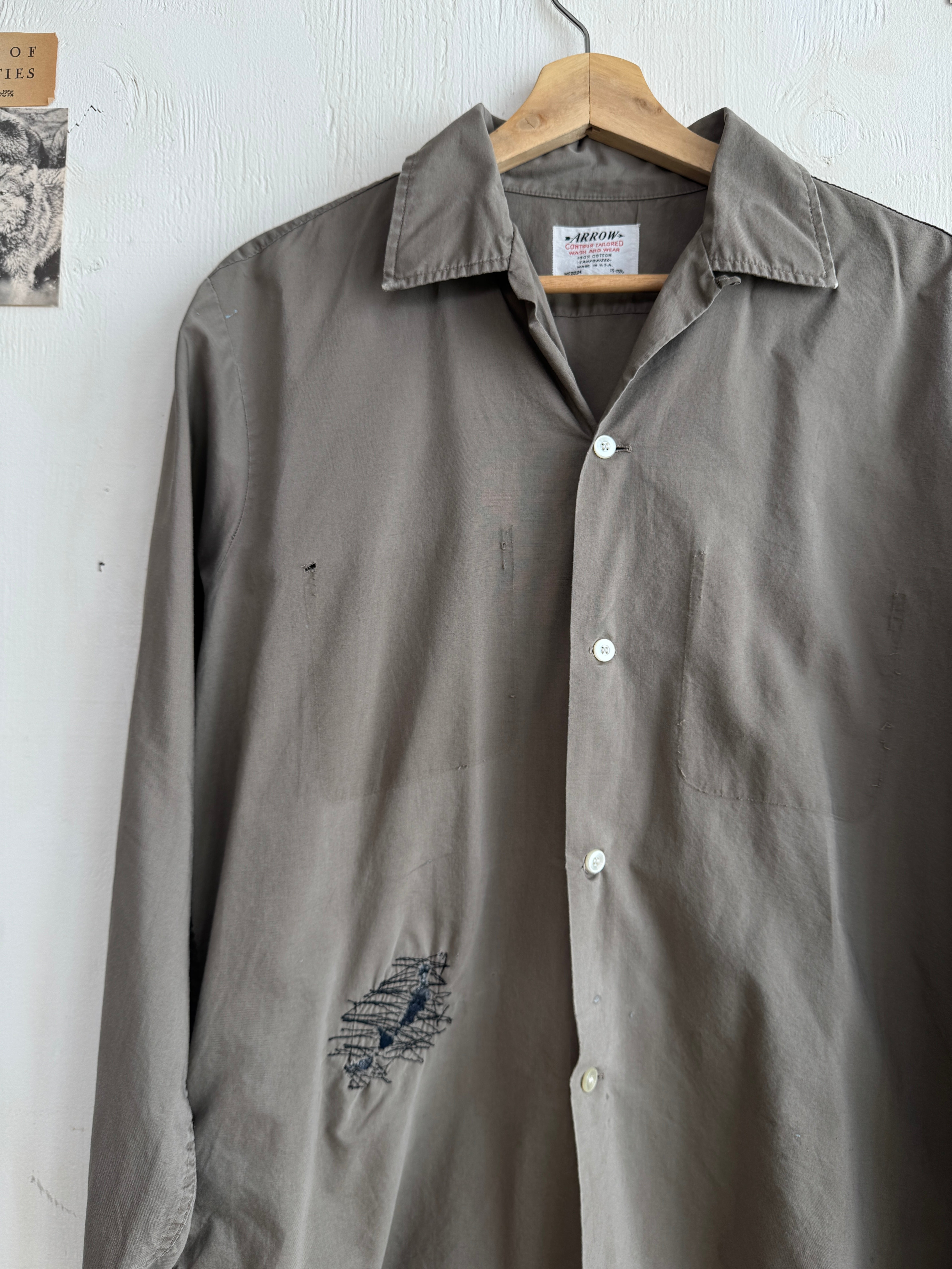 1950s Thrashed and Repaired Work Shirt (S/M)