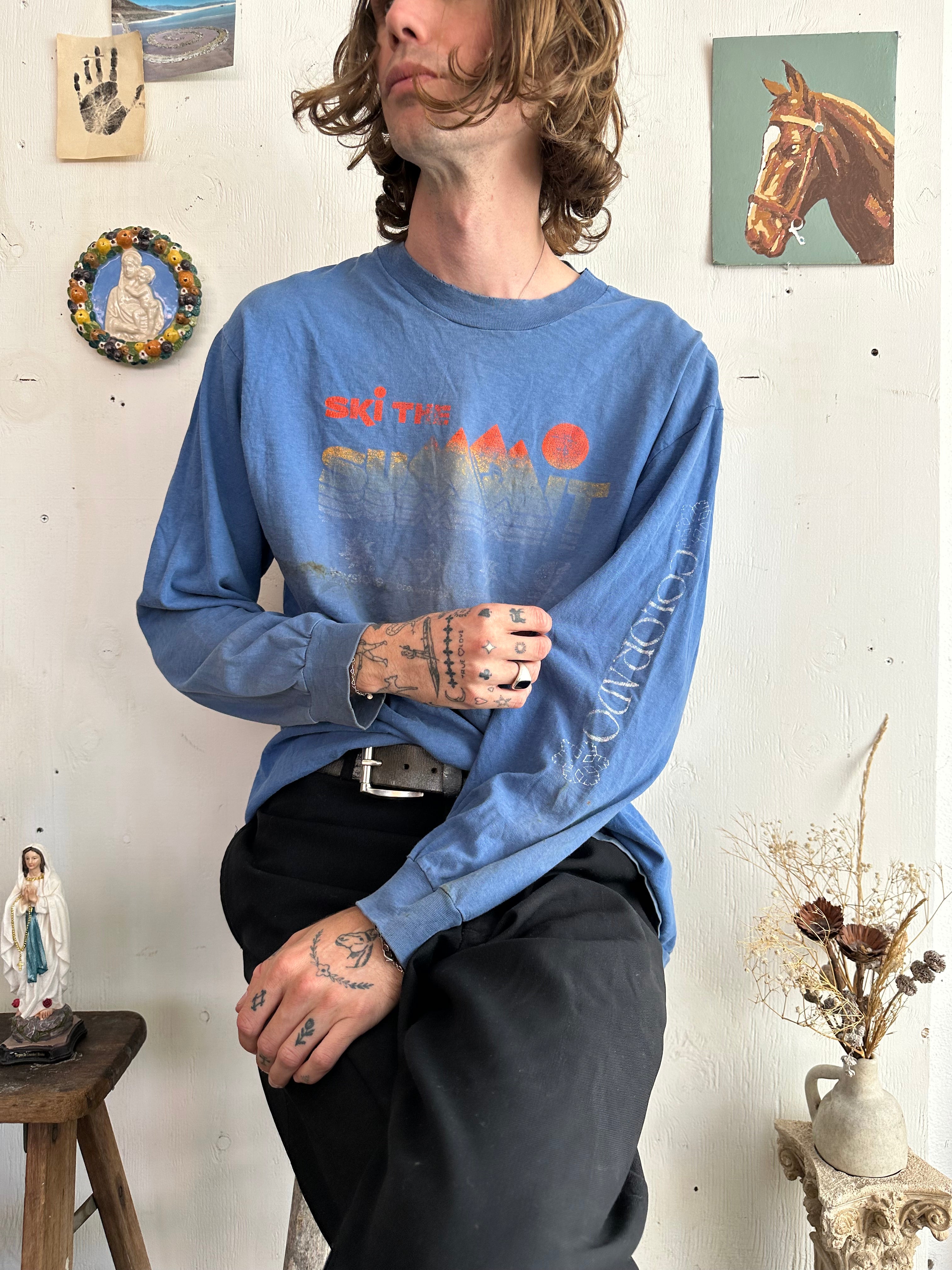 1980s Well Worn Ski the Summit Colorado Long Sleeve (L/XL)