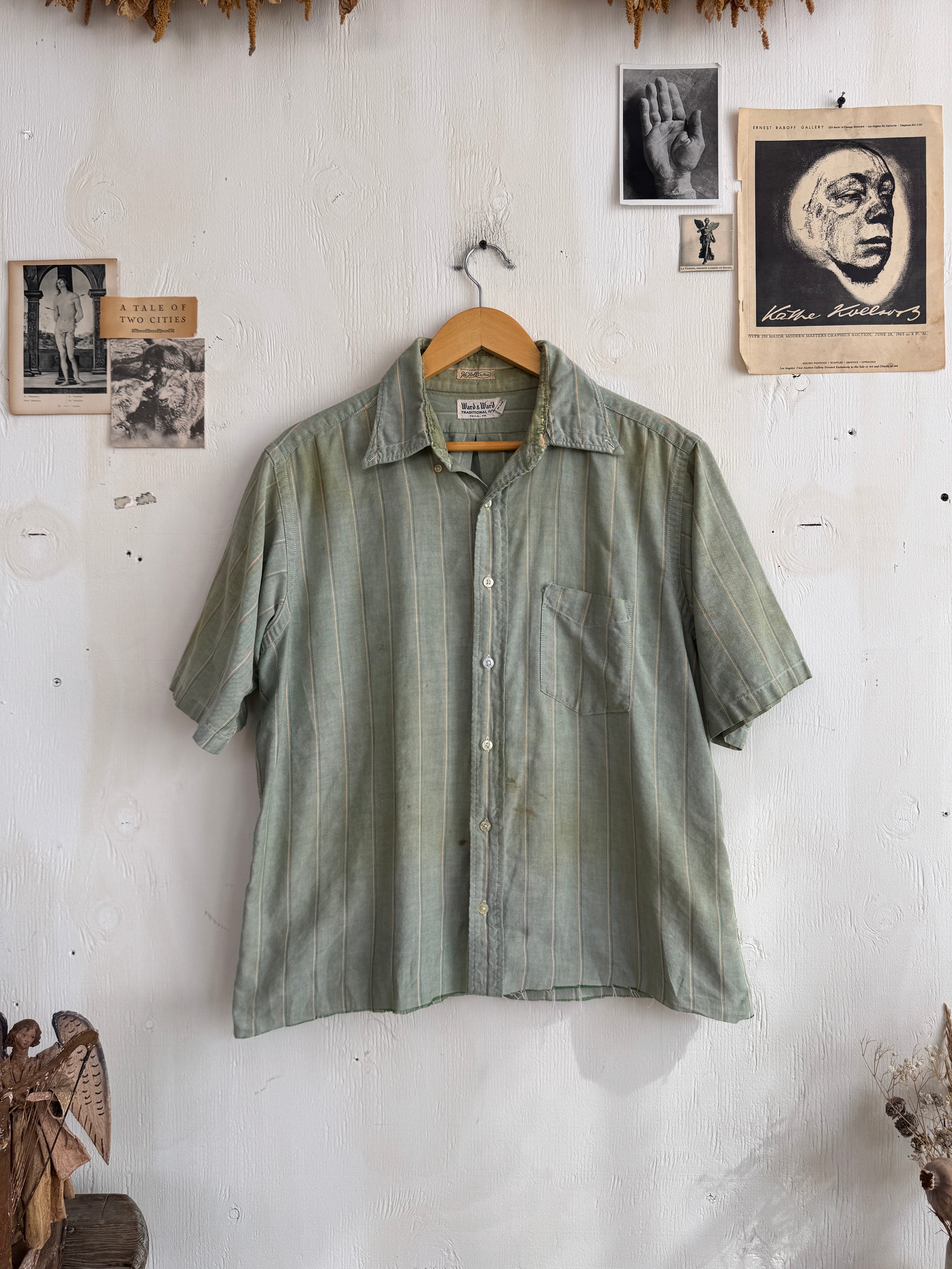 1940s Striped Button Up Shirt (Boxy L/XL)
