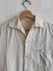 1940s Repaired White Button Up Shirt (Boxy M)