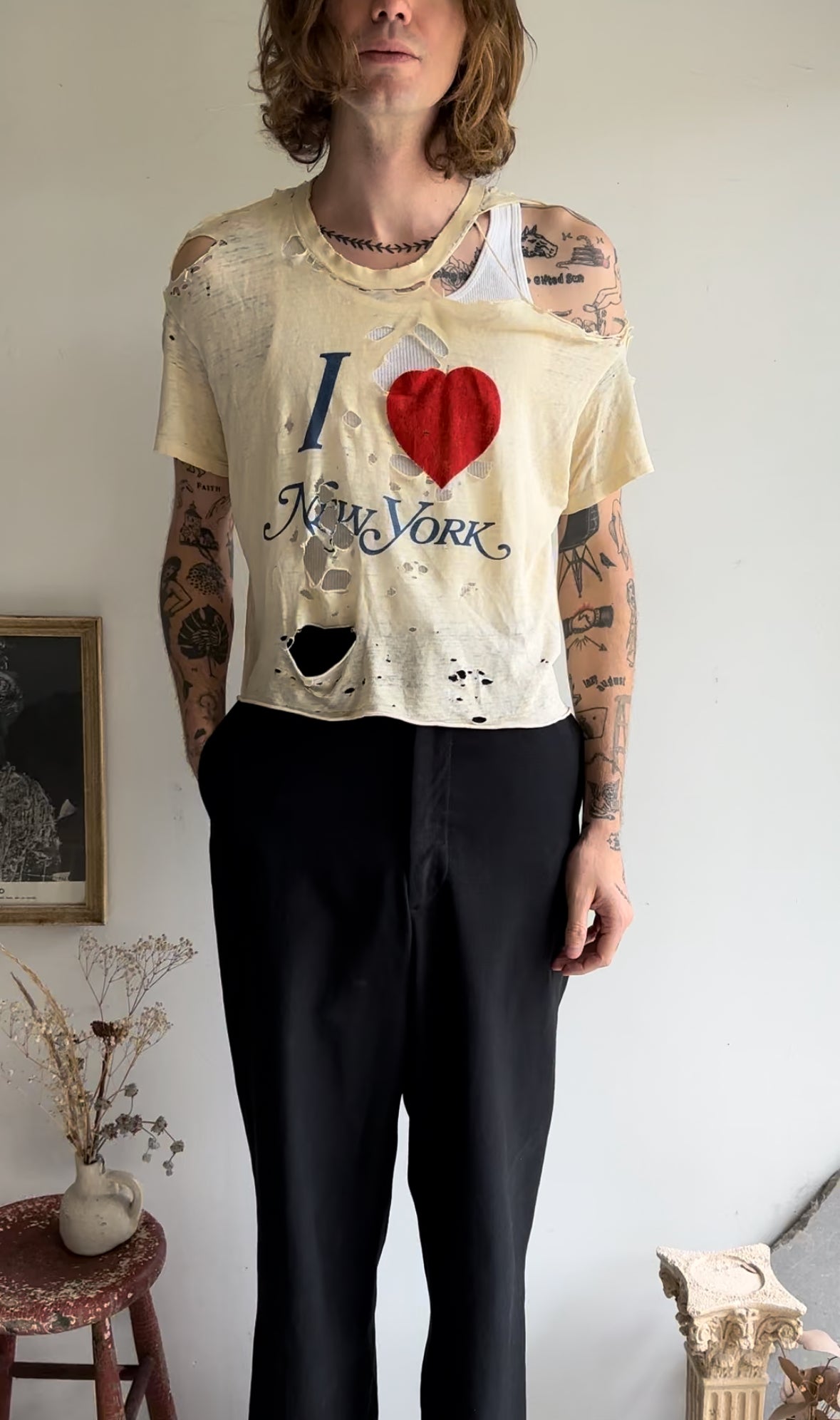 1970s Shredded I Heart New York Tee (Boxy S)