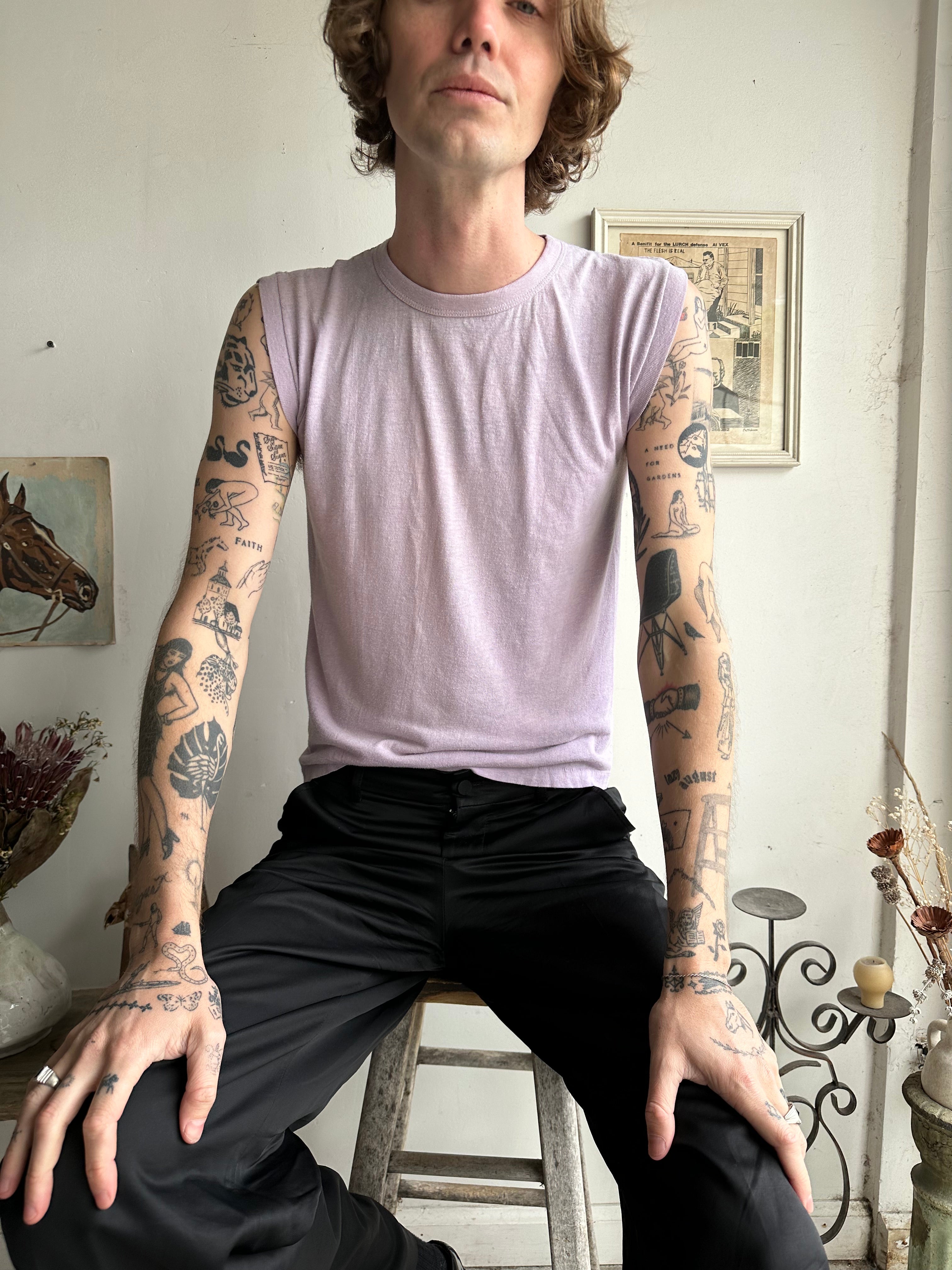 1980s Lavender Muscle Tee (S/M)