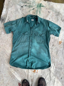 1960s Thrashed Cotton Button Up Work Shirt (L/XL)