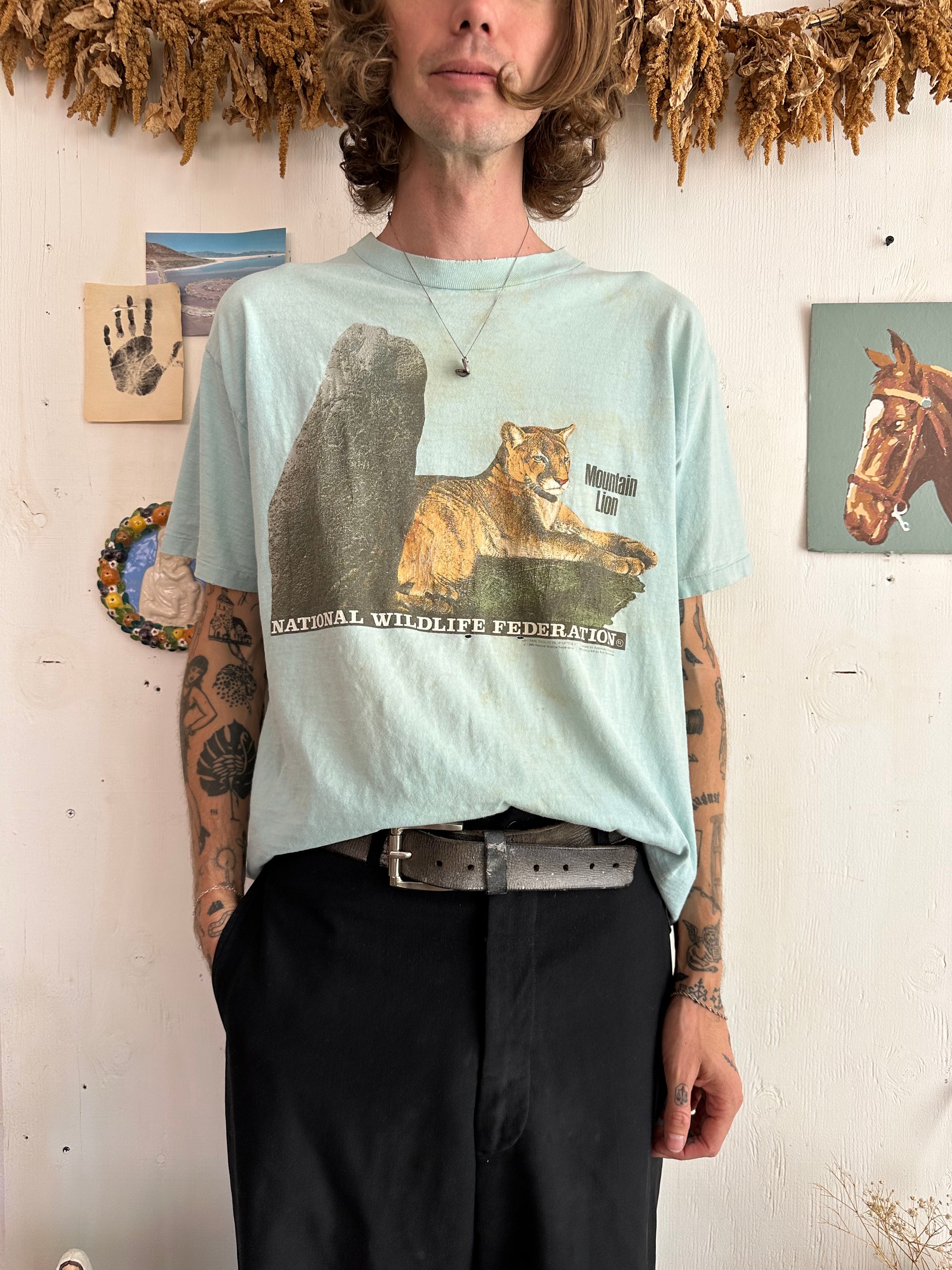 1980s Sunfaded Mountain Lion T-Shirt (L)