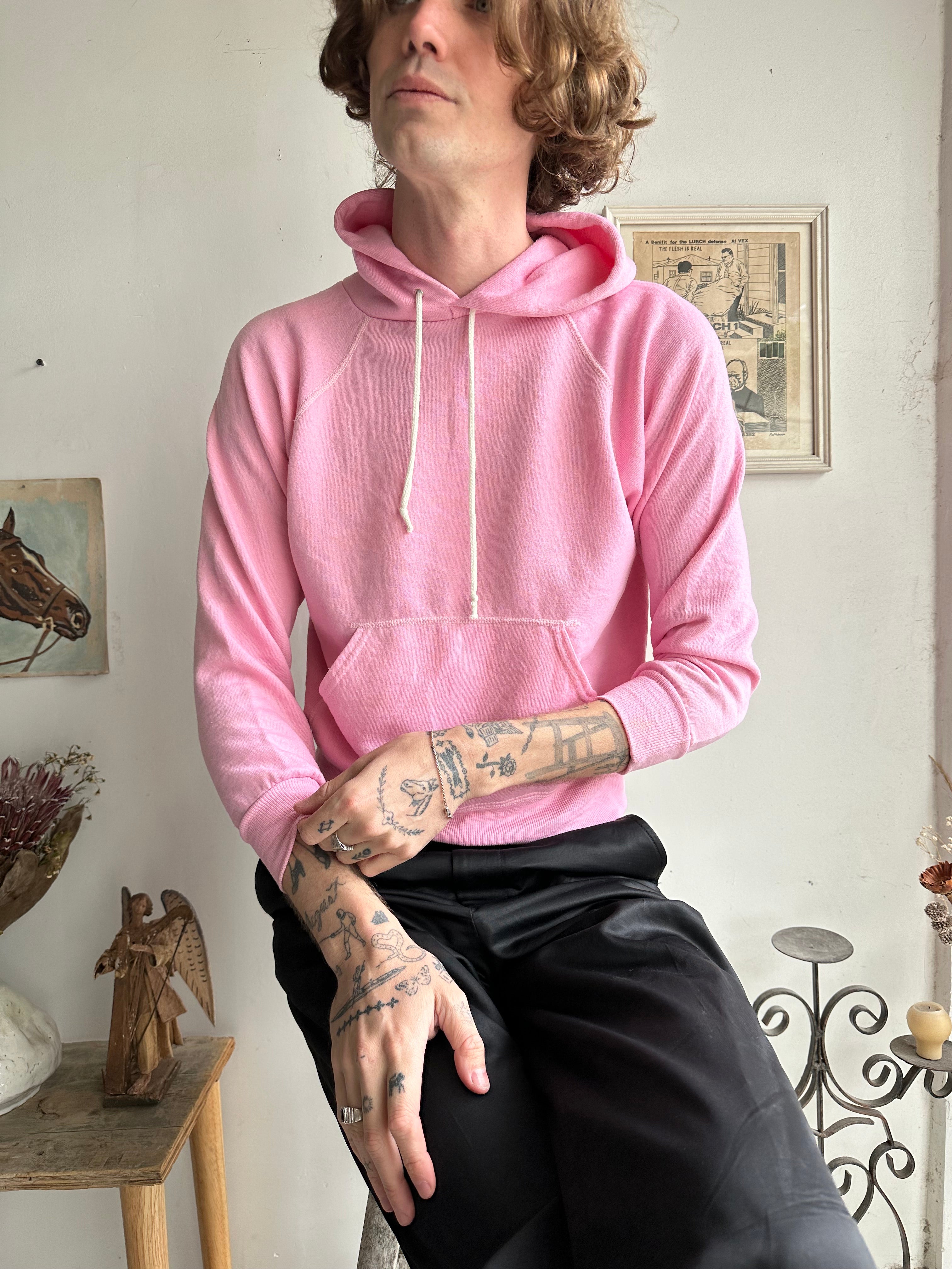 1980s Faded Pink Hoodie (M)