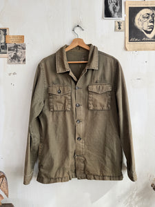1970s Military Over-Shirt With Handmade Side Pockets (L)