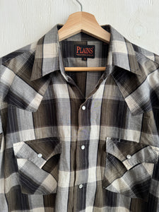 1990s Plaid Western Shirt (Boxy M/L)