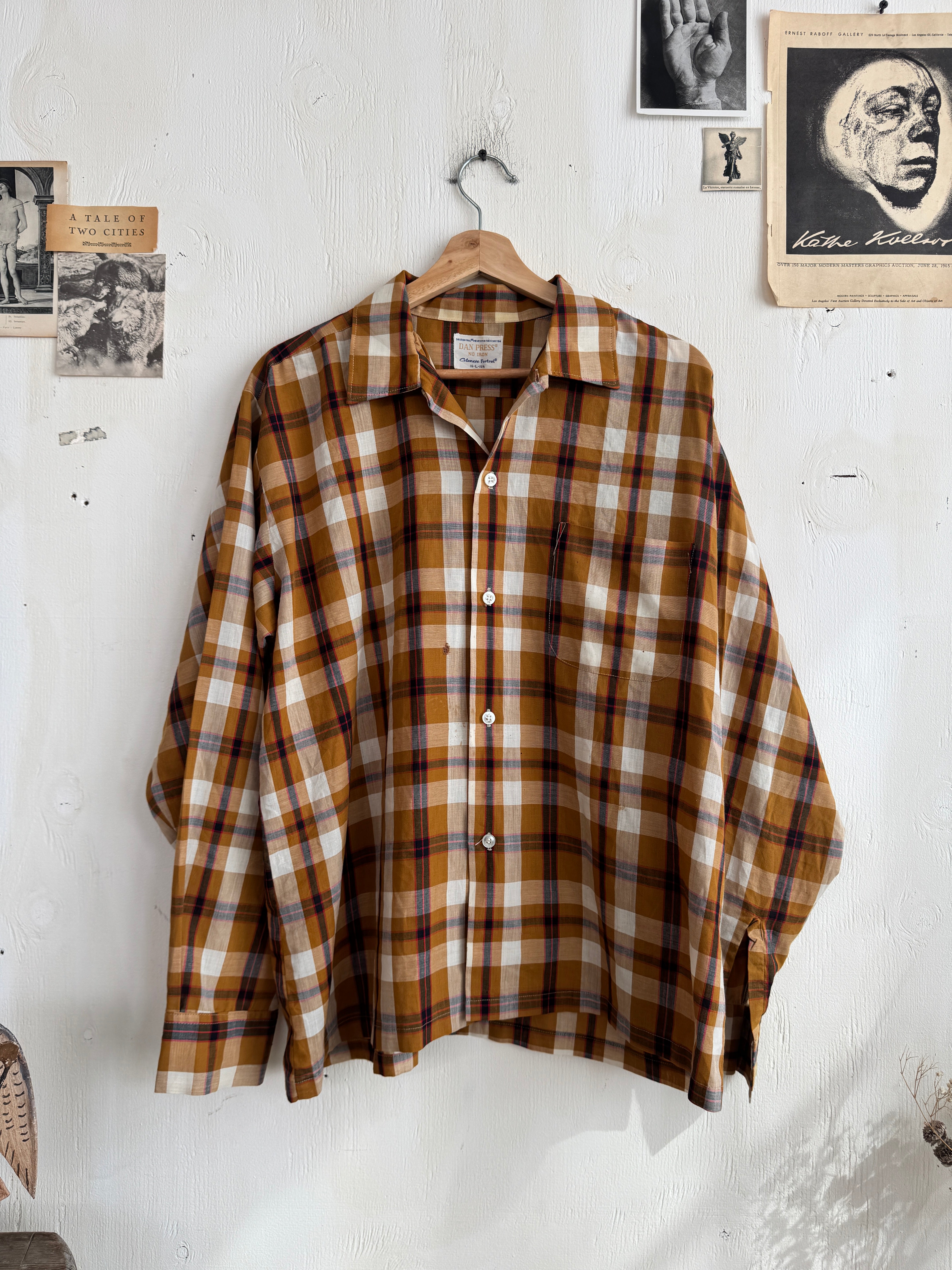 1960s Thin Plaid Shirt (XL)