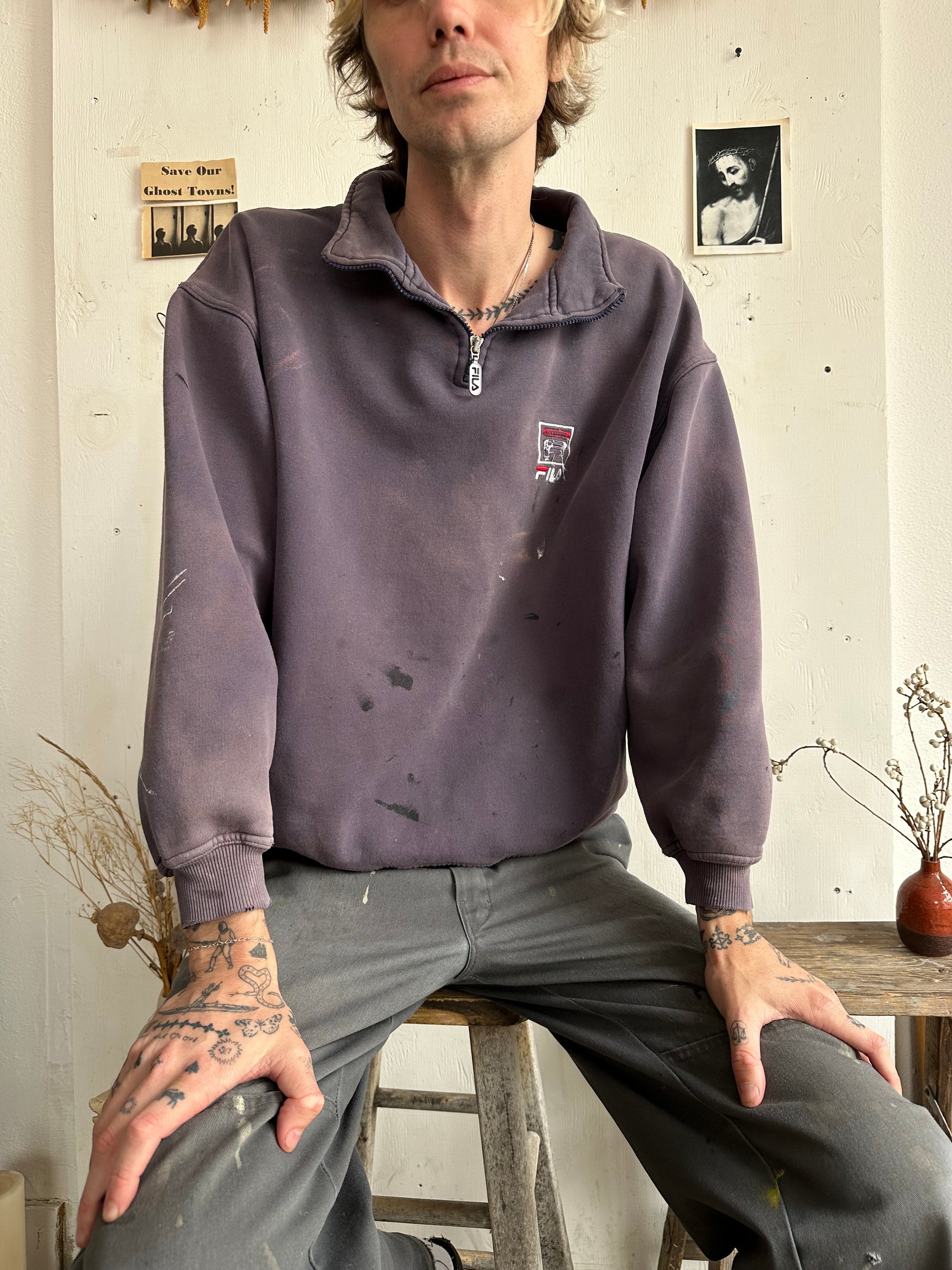 1990s Sunfaded FILA Quarter Zip