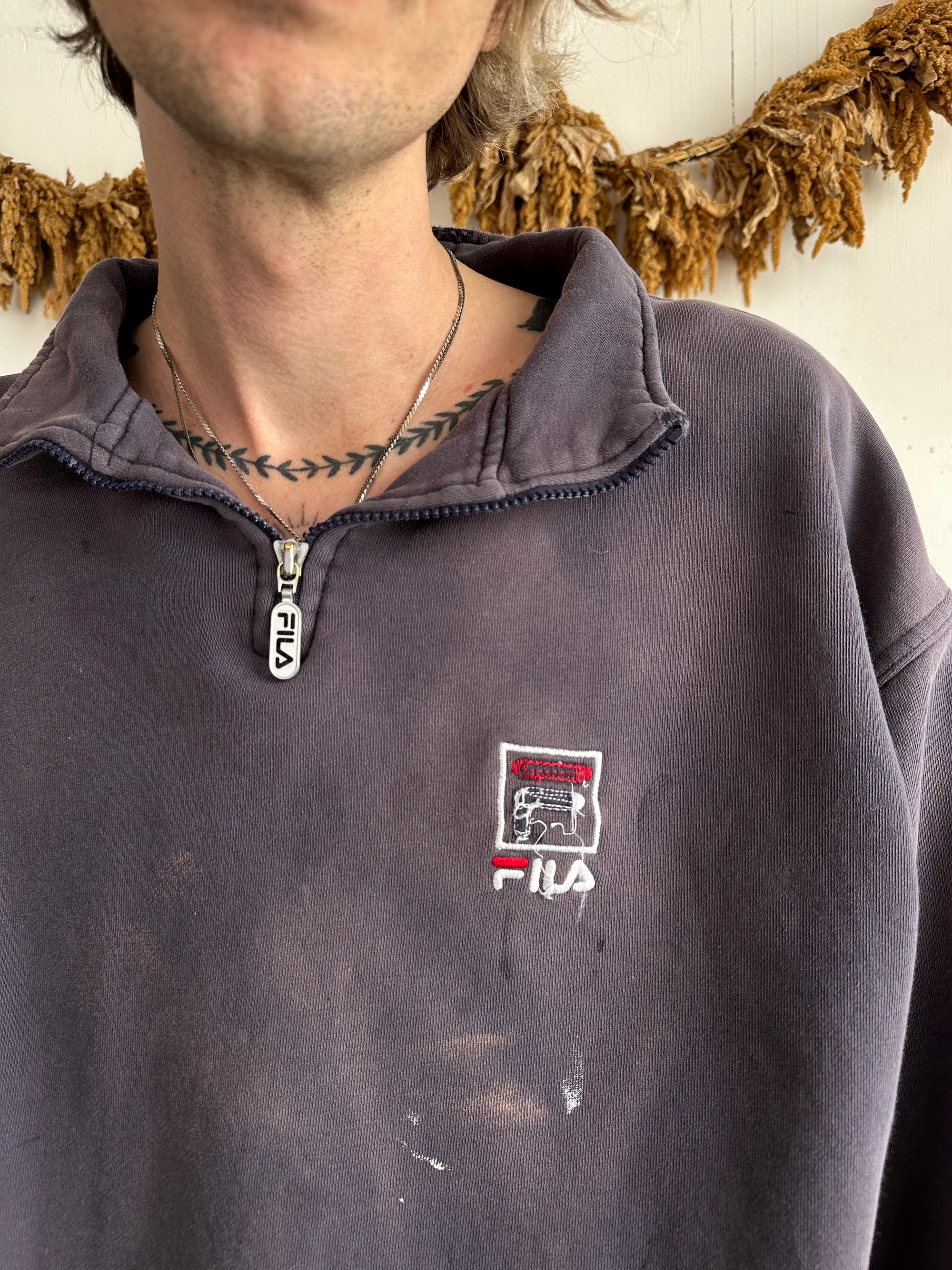 1990s Sunfaded FILA Quarter Zip