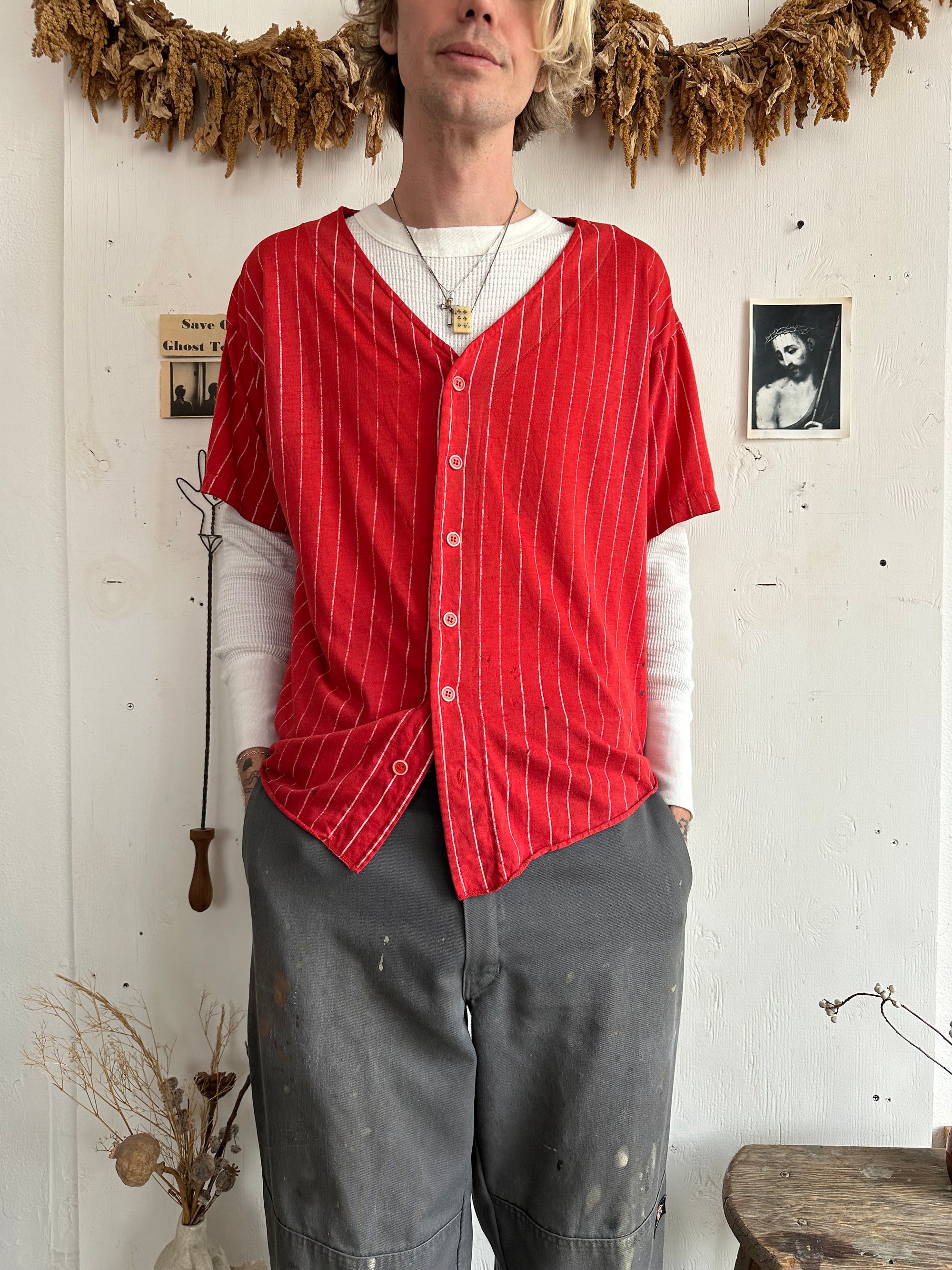 1980s Paper Thin Red Baseball Jersey