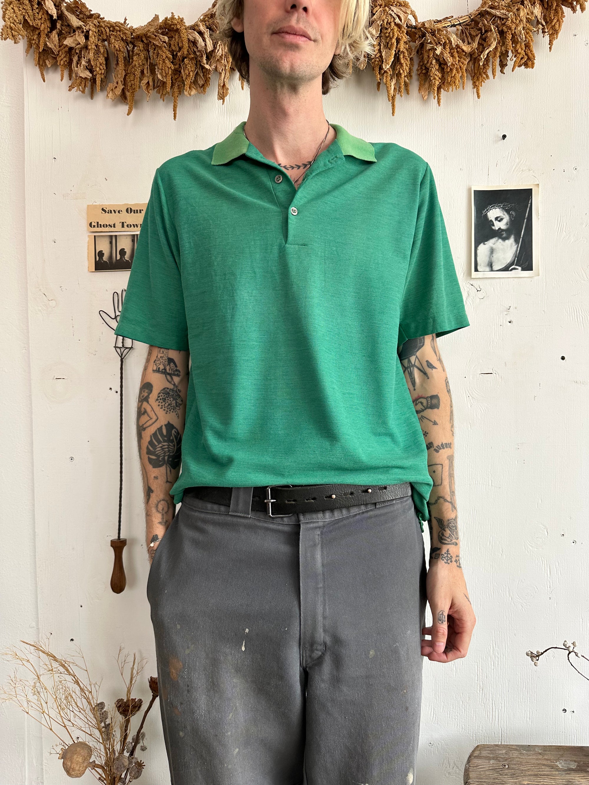 1980s Sunfaded Two-Toned Kelly Polo