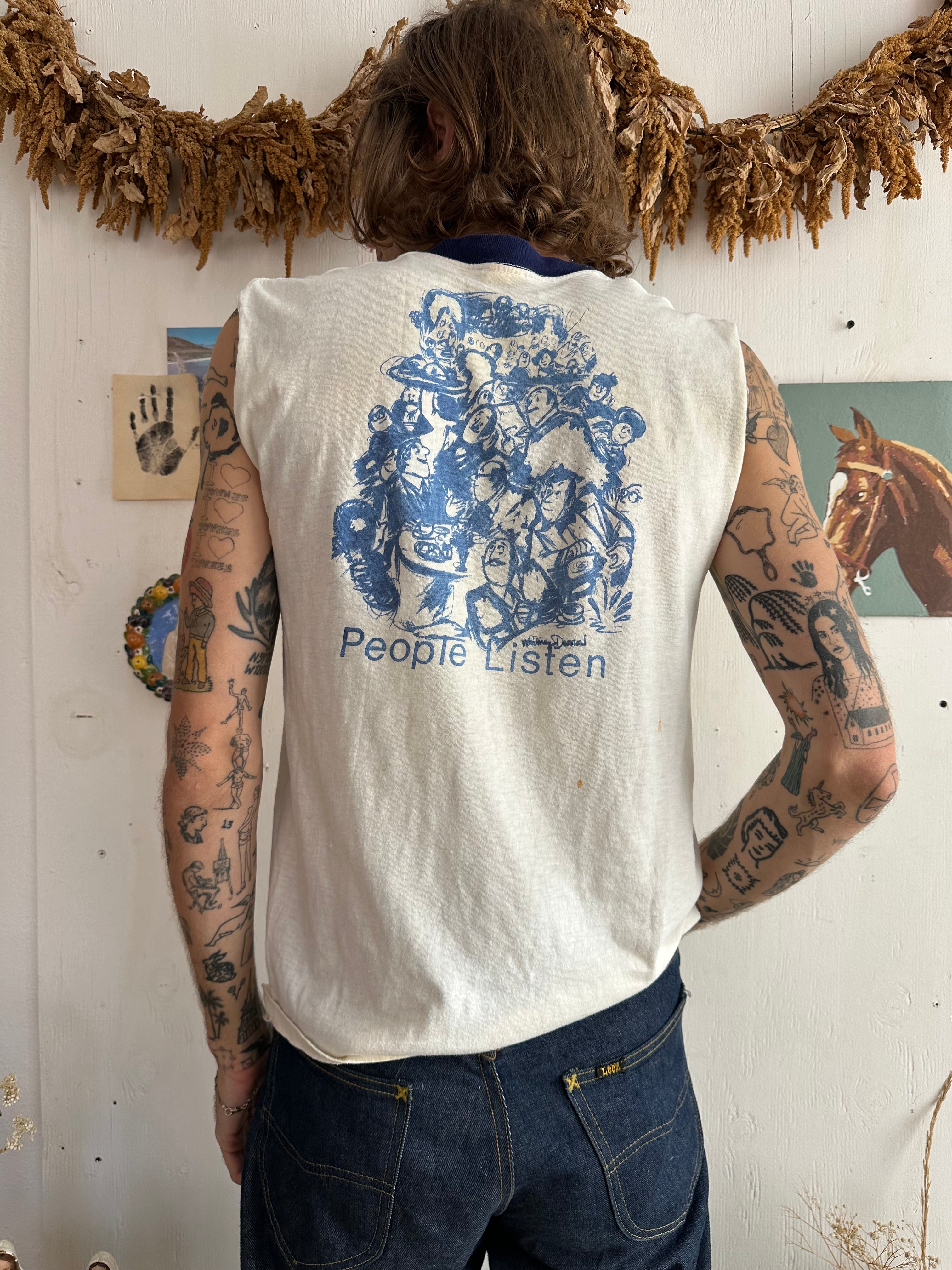 1970s People Listen Muscle Tee (M)