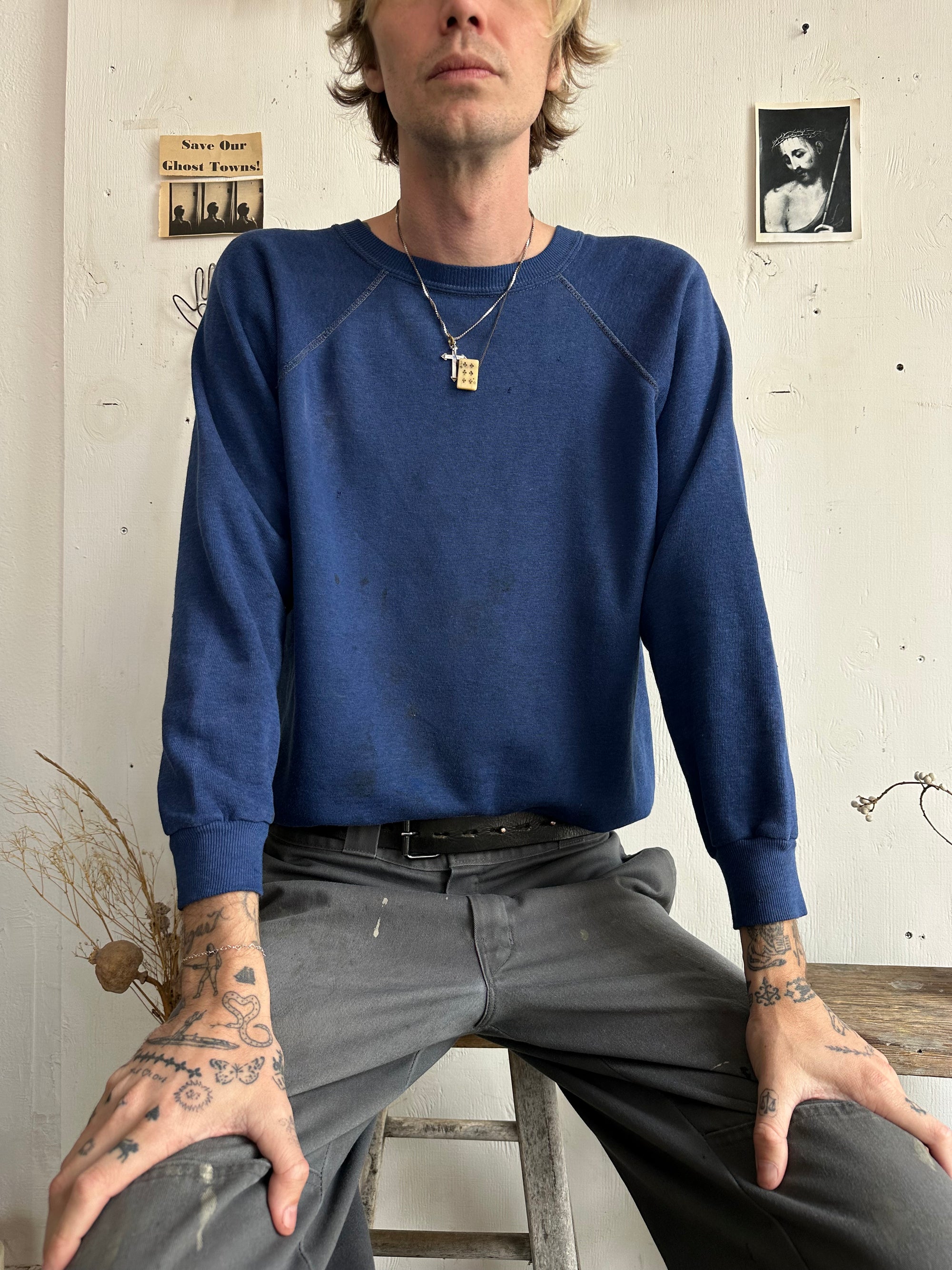 1980s Well Worn Blue Sweatshirt