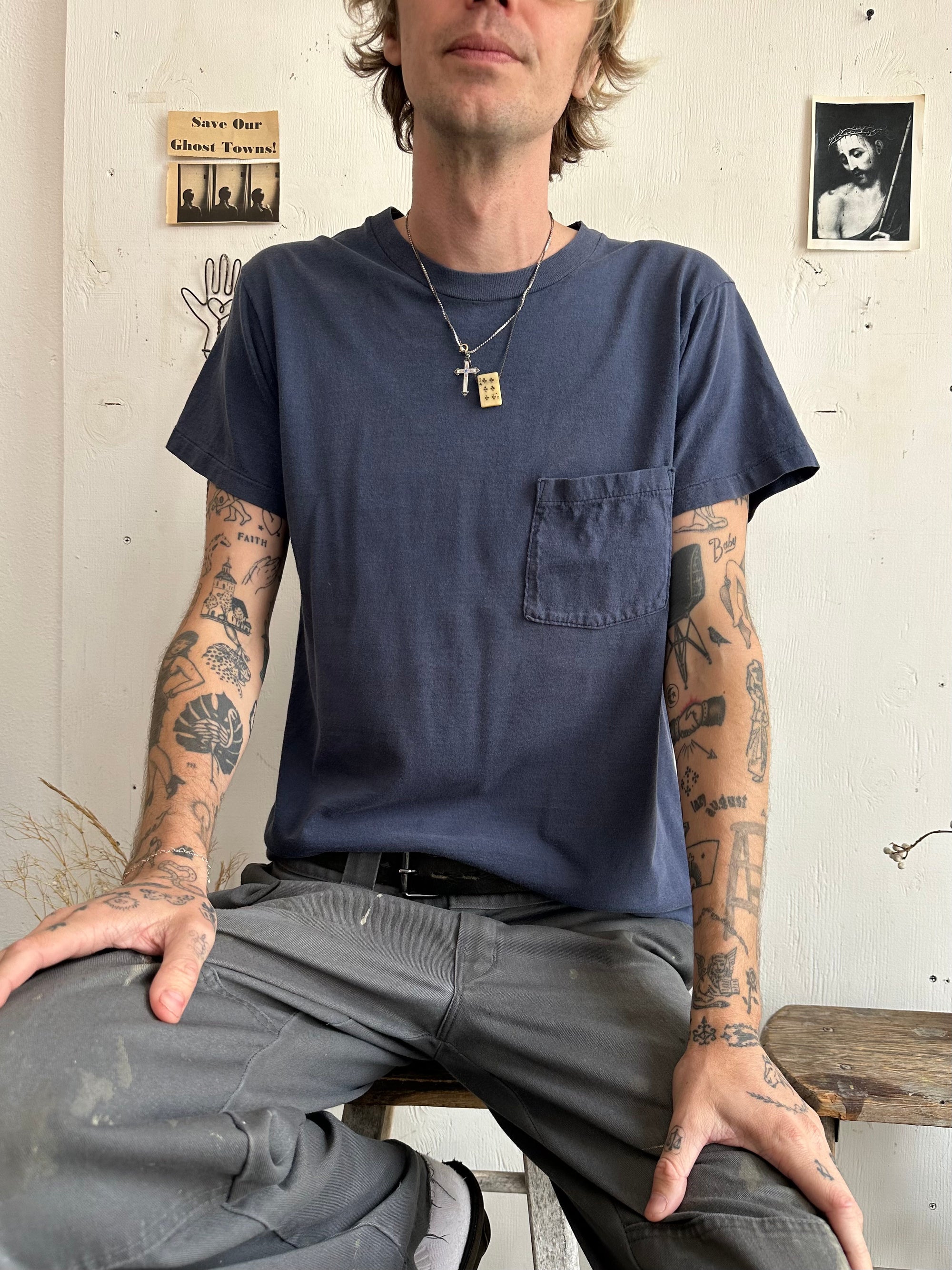 1990s Navy Blue Pocket Tee
