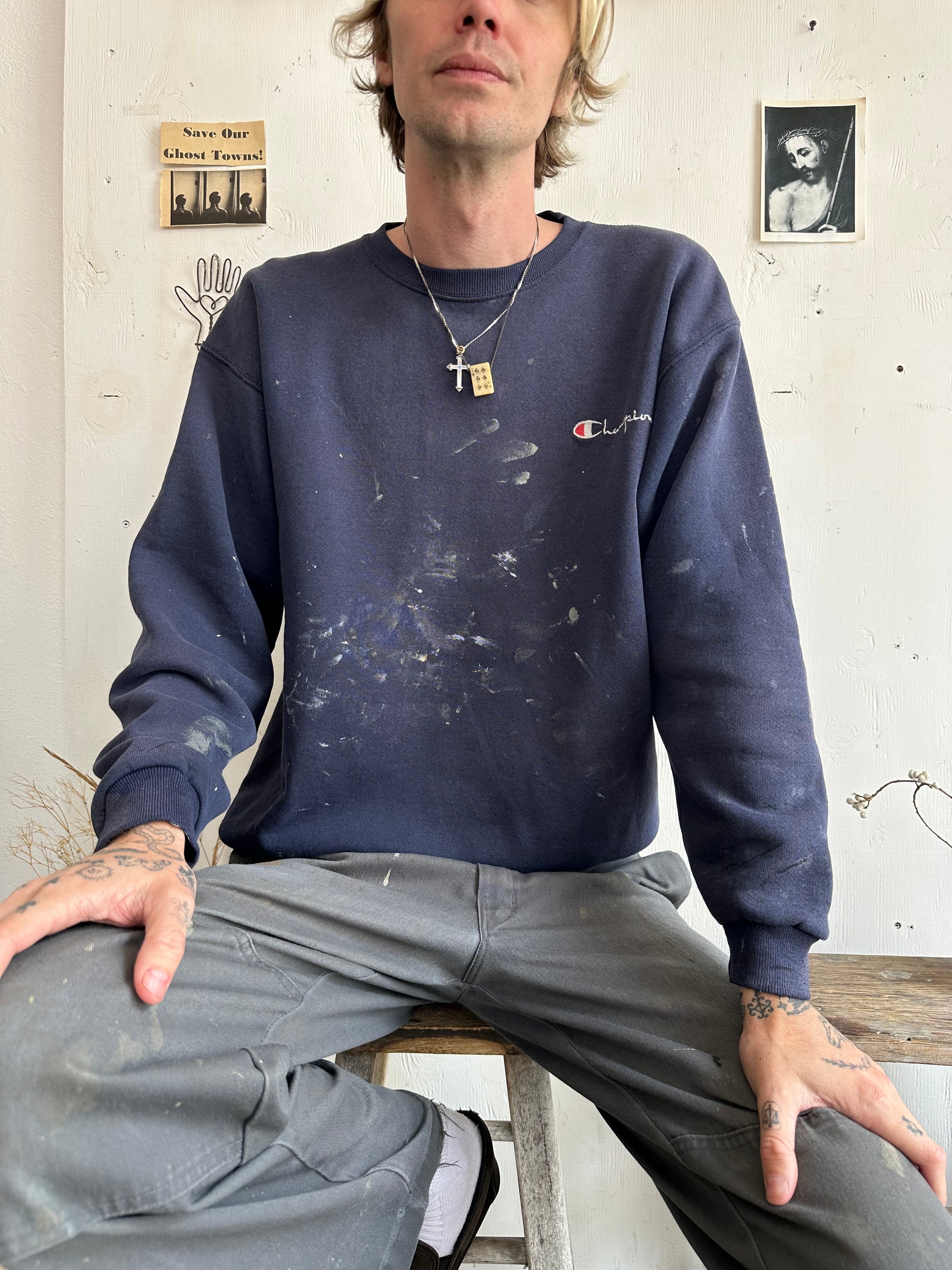 1990s Paint Stained Champion Sweatshirt