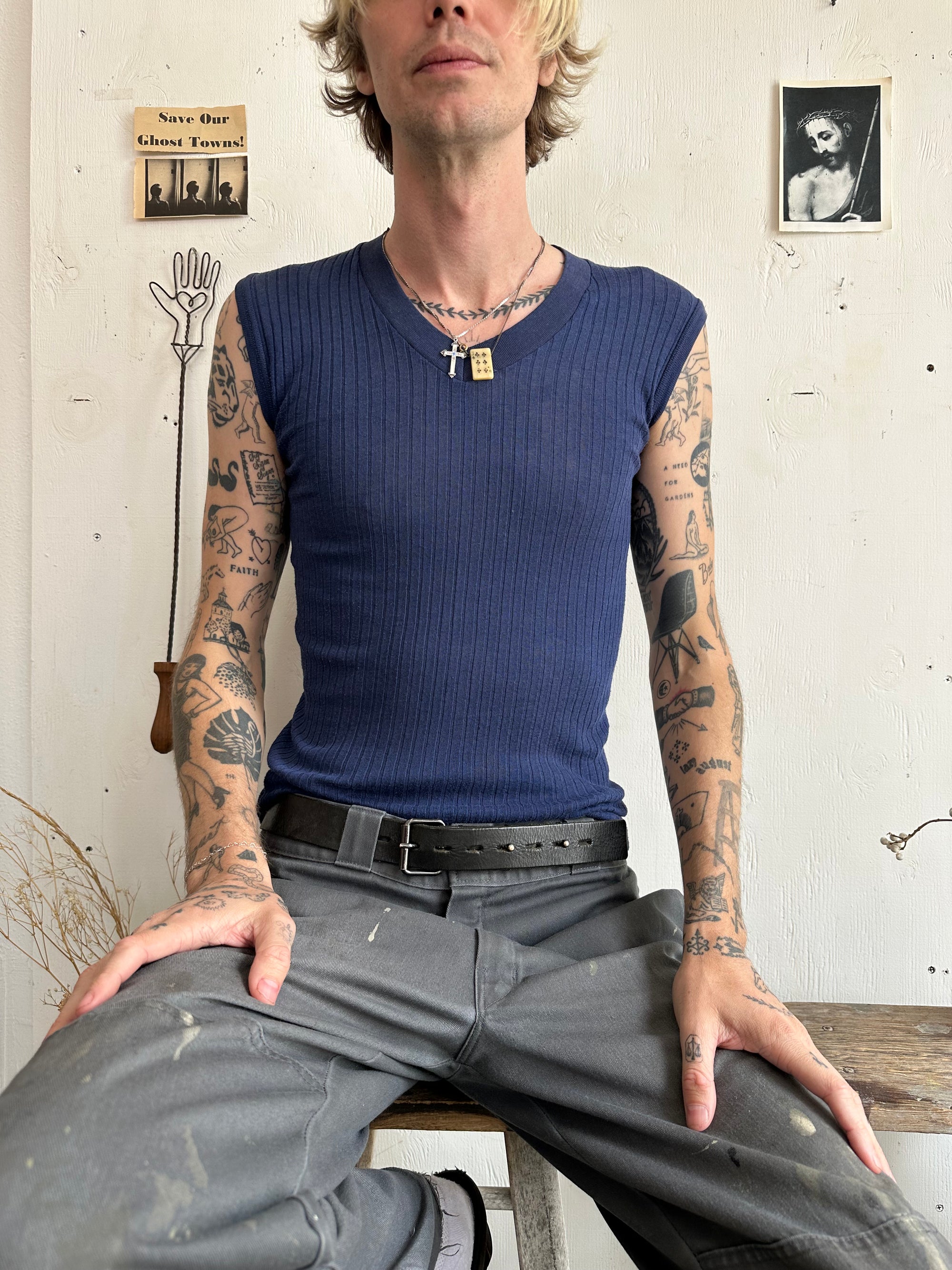 1970s Paper Thin Ribbed Tank Top