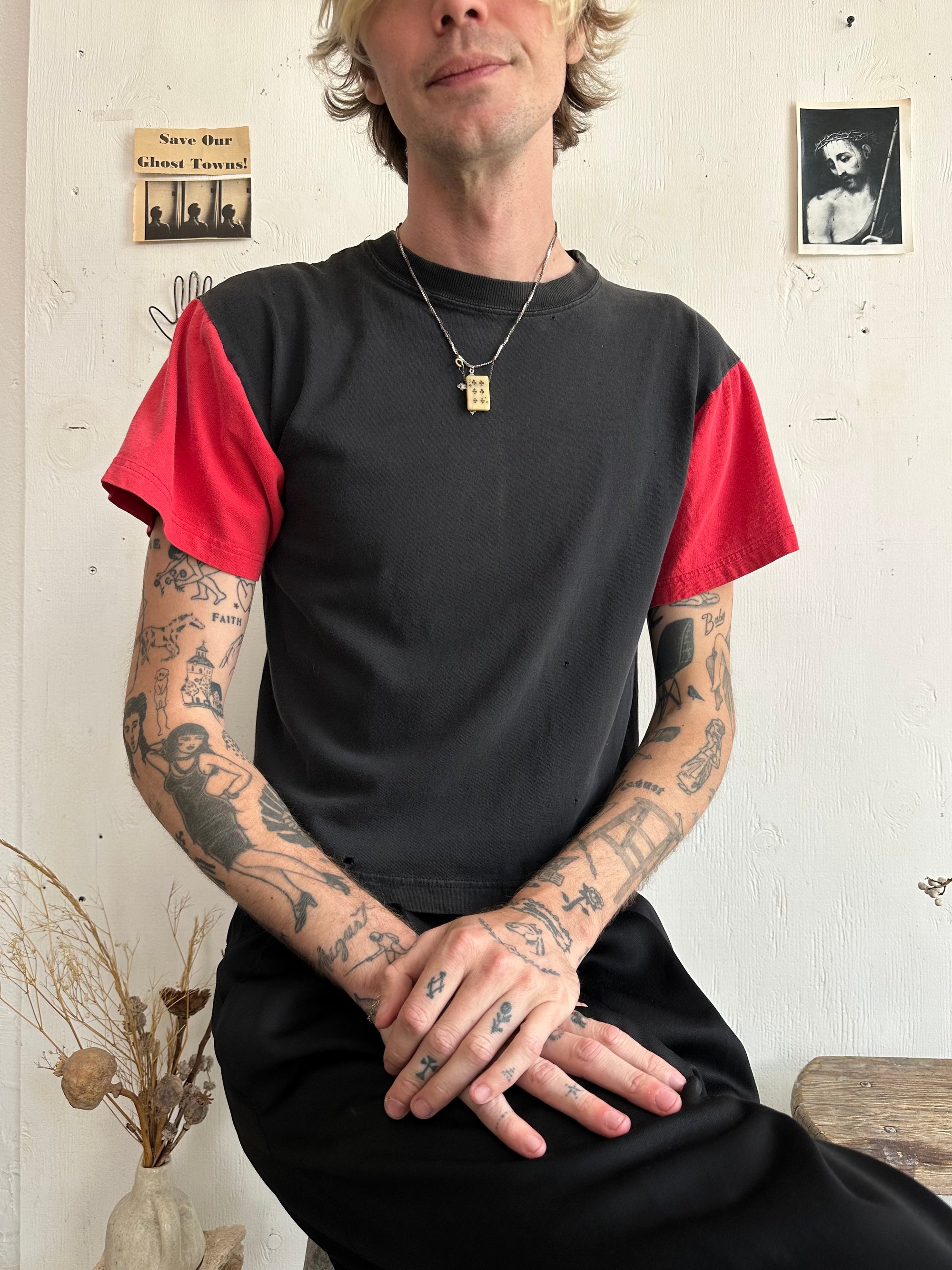1980s Cropped Color Block Tee