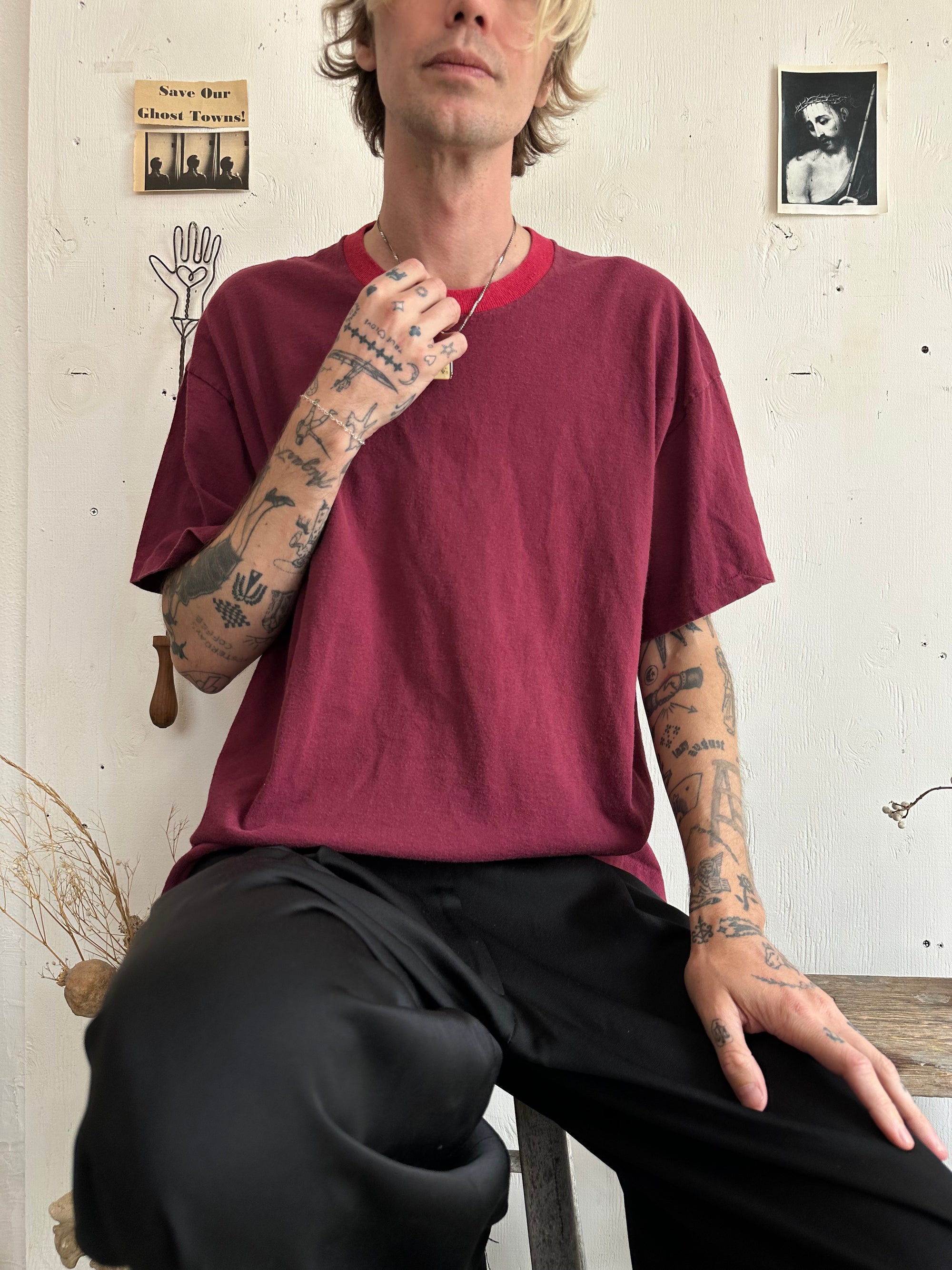 1990s Two-Toned Red Blank