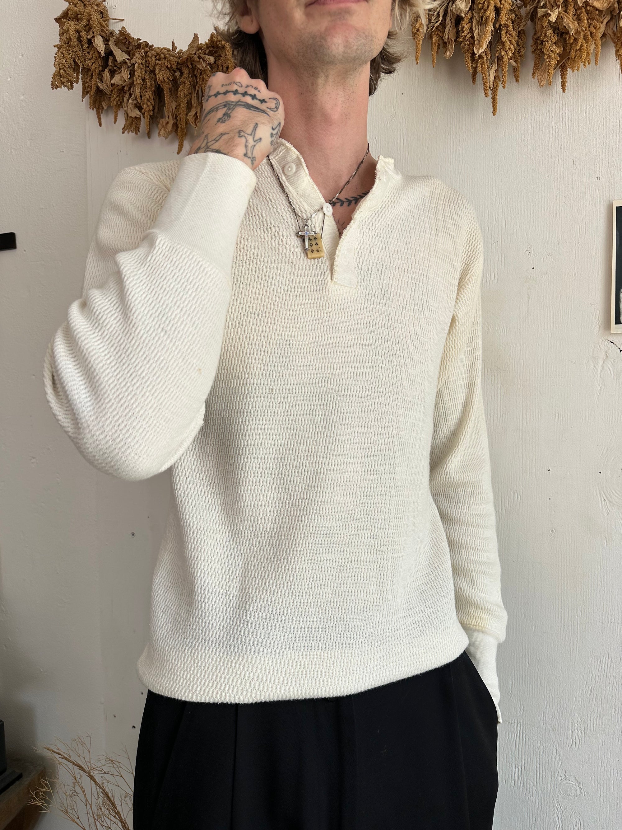 1970s Well Worn Thermal Henley