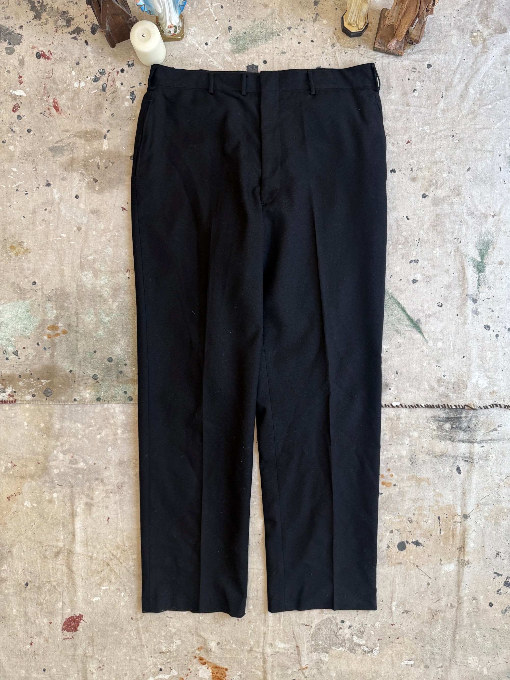 1960s Baggy Fit Black Trousers