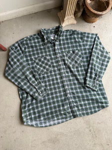 1990s Oversized Snap Button Cotton Flannel (XXL)