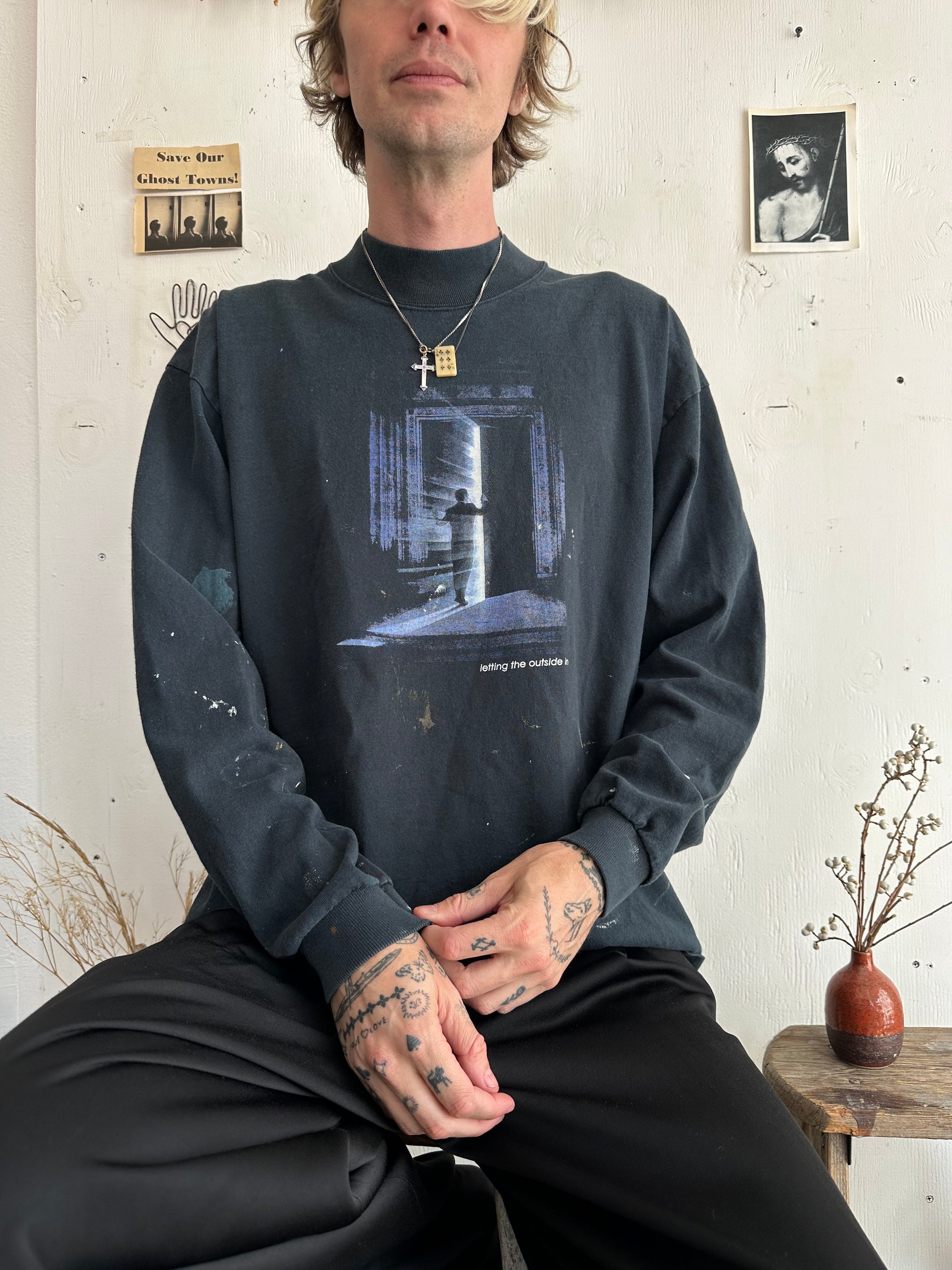 1990s “Letting the Outside in” Mock Neck Long Sleeve