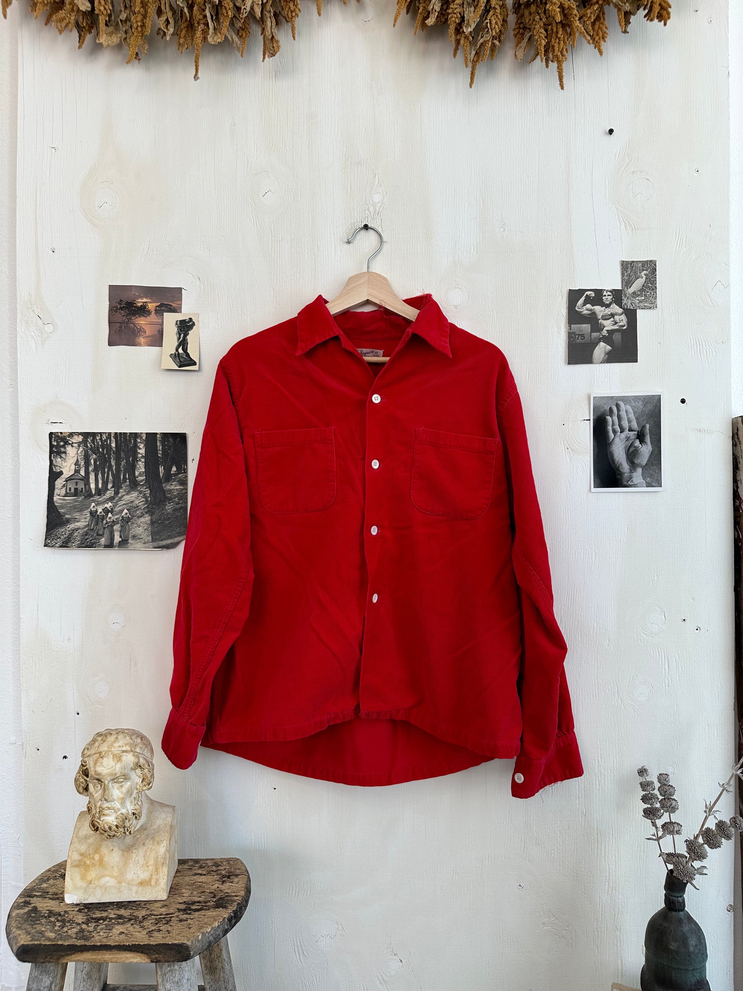 1950s Candy Red Corduroy Shirt (M)